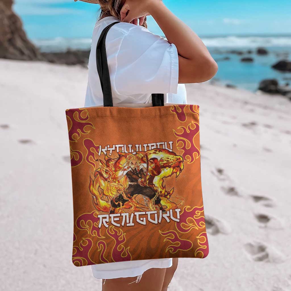 Rengoku Kyojuro Demon Slayer Tote Bag Inferno Anime Flame Crest Style