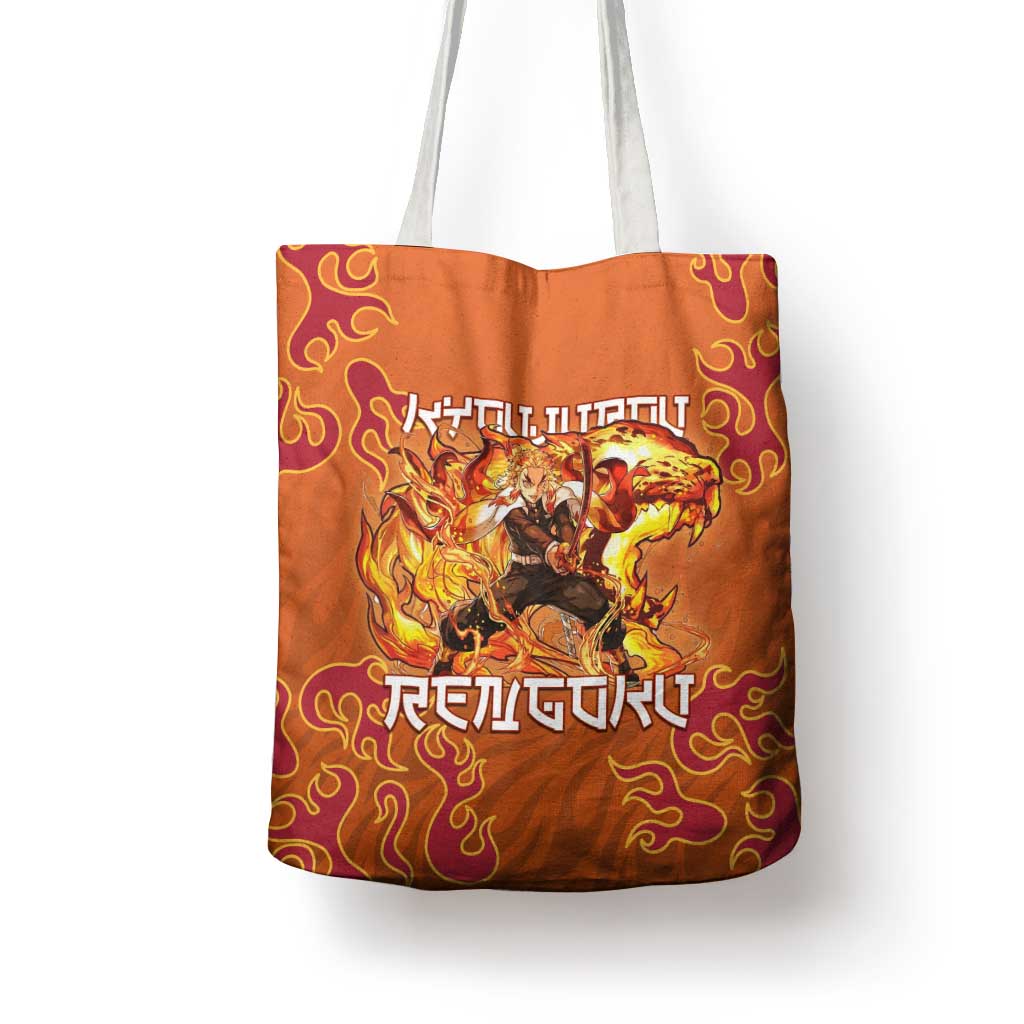 Rengoku Kyojuro Demon Slayer Tote Bag Inferno Anime Flame Crest Style