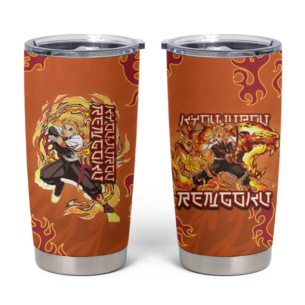Rengoku Kyojuro Demon Slayer Tumbler Cup Inferno Anime Flame Crest Style