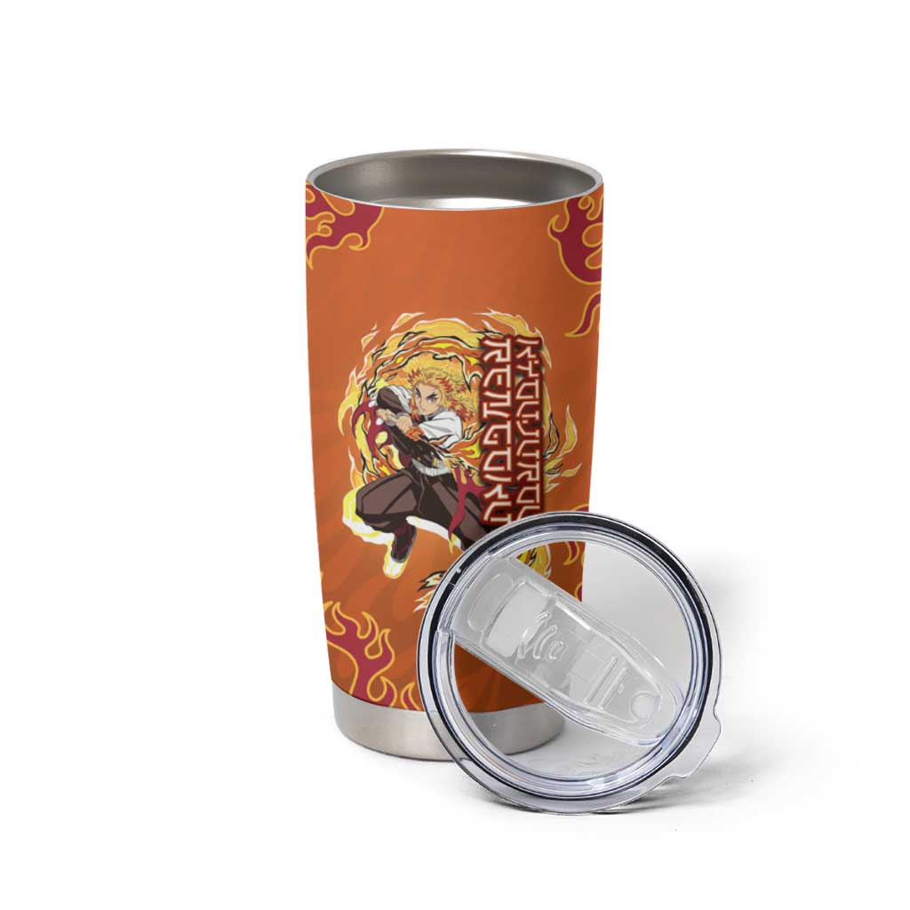 Rengoku Kyojuro Demon Slayer Tumbler Cup Inferno Anime Flame Crest Style