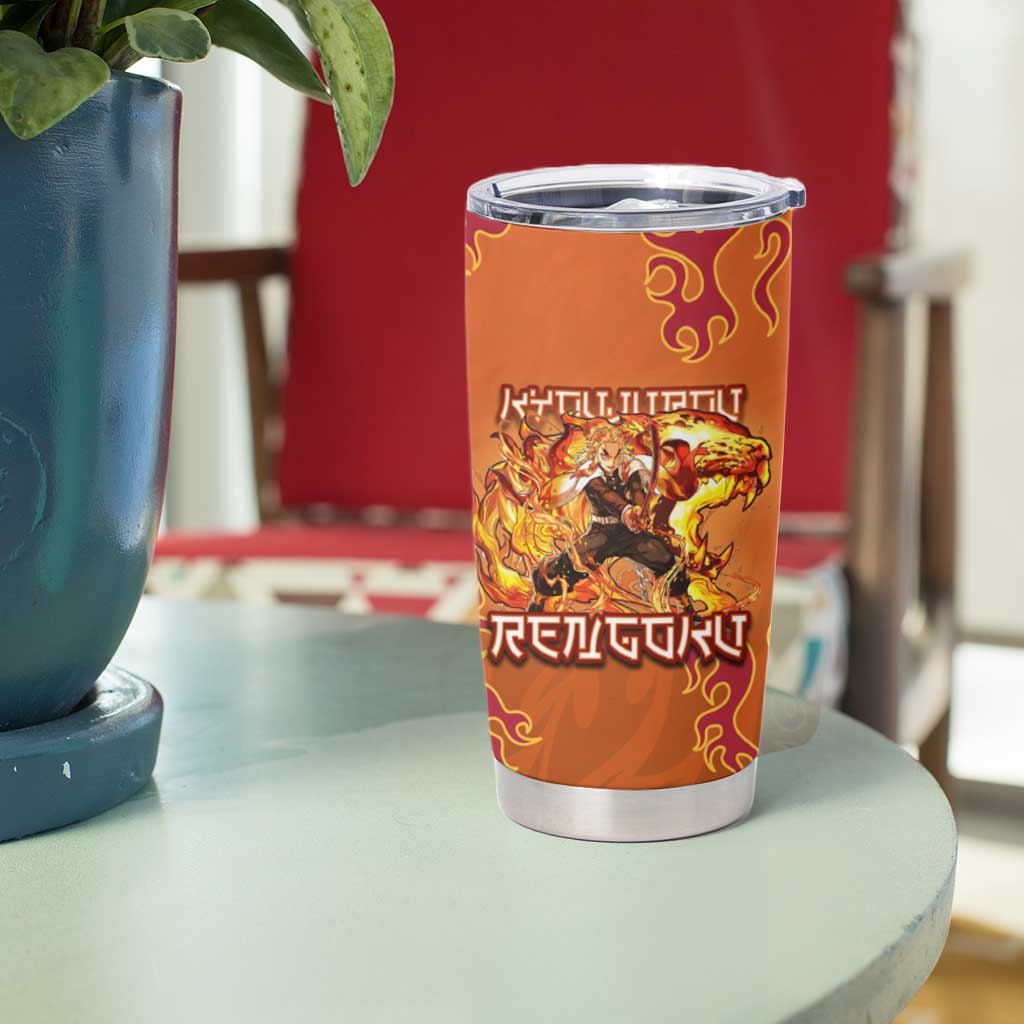 Rengoku Kyojuro Demon Slayer Tumbler Cup Inferno Anime Flame Crest Style