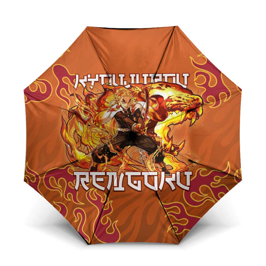 Rengoku Kyojuro Demon Slayer Umbrella Inferno Anime Flame Crest Style
