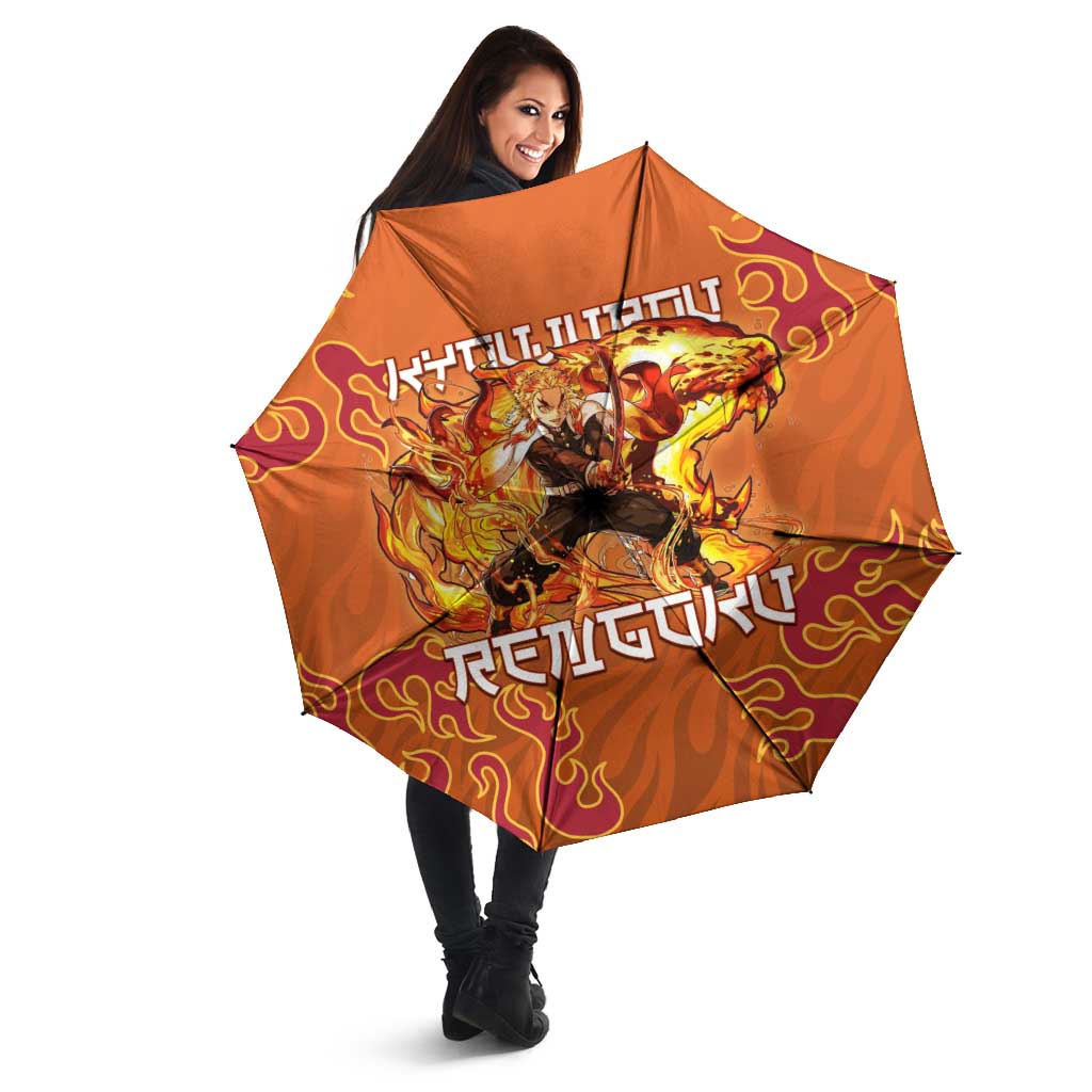 Rengoku Kyojuro Demon Slayer Umbrella Inferno Anime Flame Crest Style
