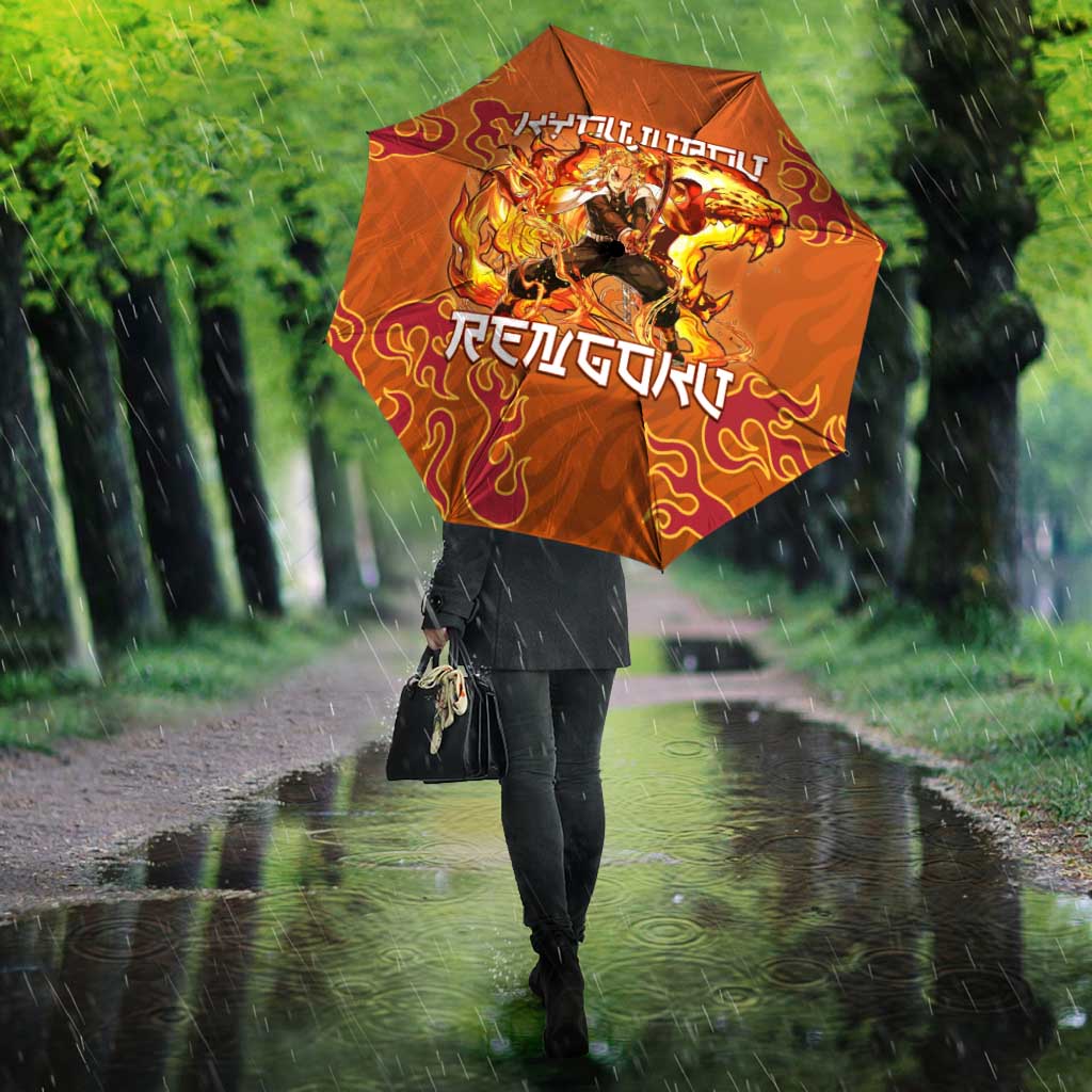 Rengoku Kyojuro Demon Slayer Umbrella Inferno Anime Flame Crest Style