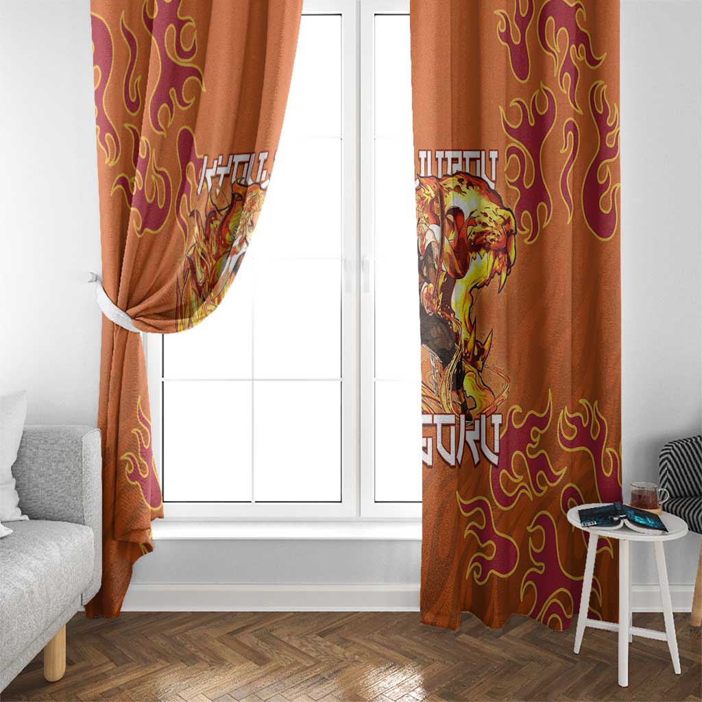 Rengoku Kyojuro Demon Slayer Window Curtain Inferno Anime Flame Crest Style