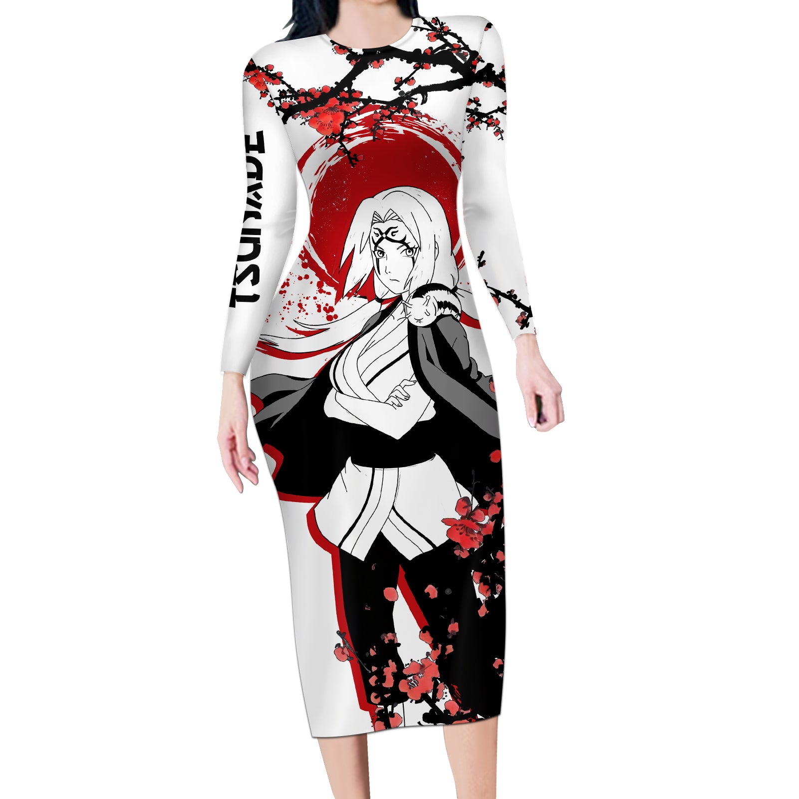 Tsunade - Japan Style Anime Long Sleeve Bodycon Dress