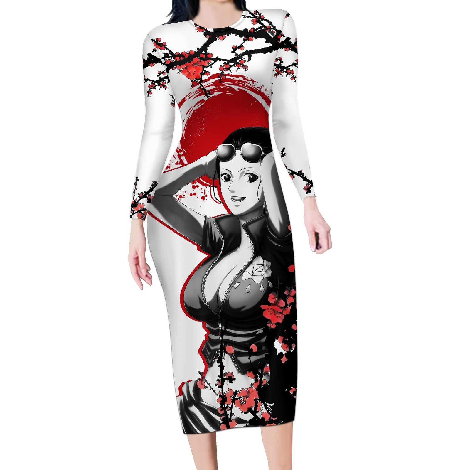 Nico Robin - Japan Style Anime Long Sleeve Bodycon Dress