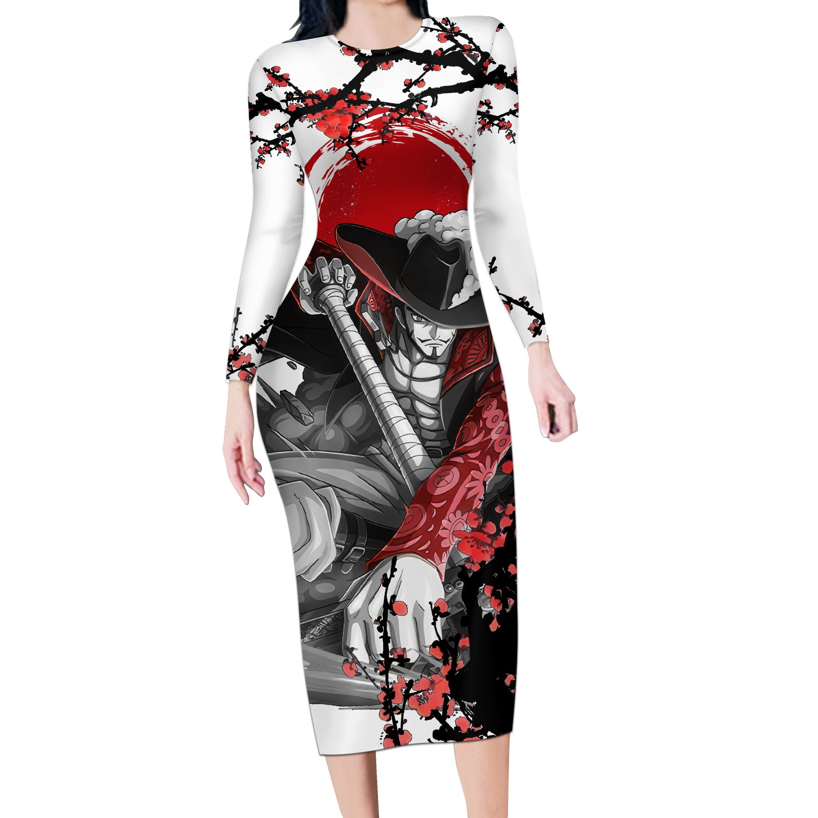 Dracule Mihawk - Japan Style Anime Long Sleeve Bodycon Dress