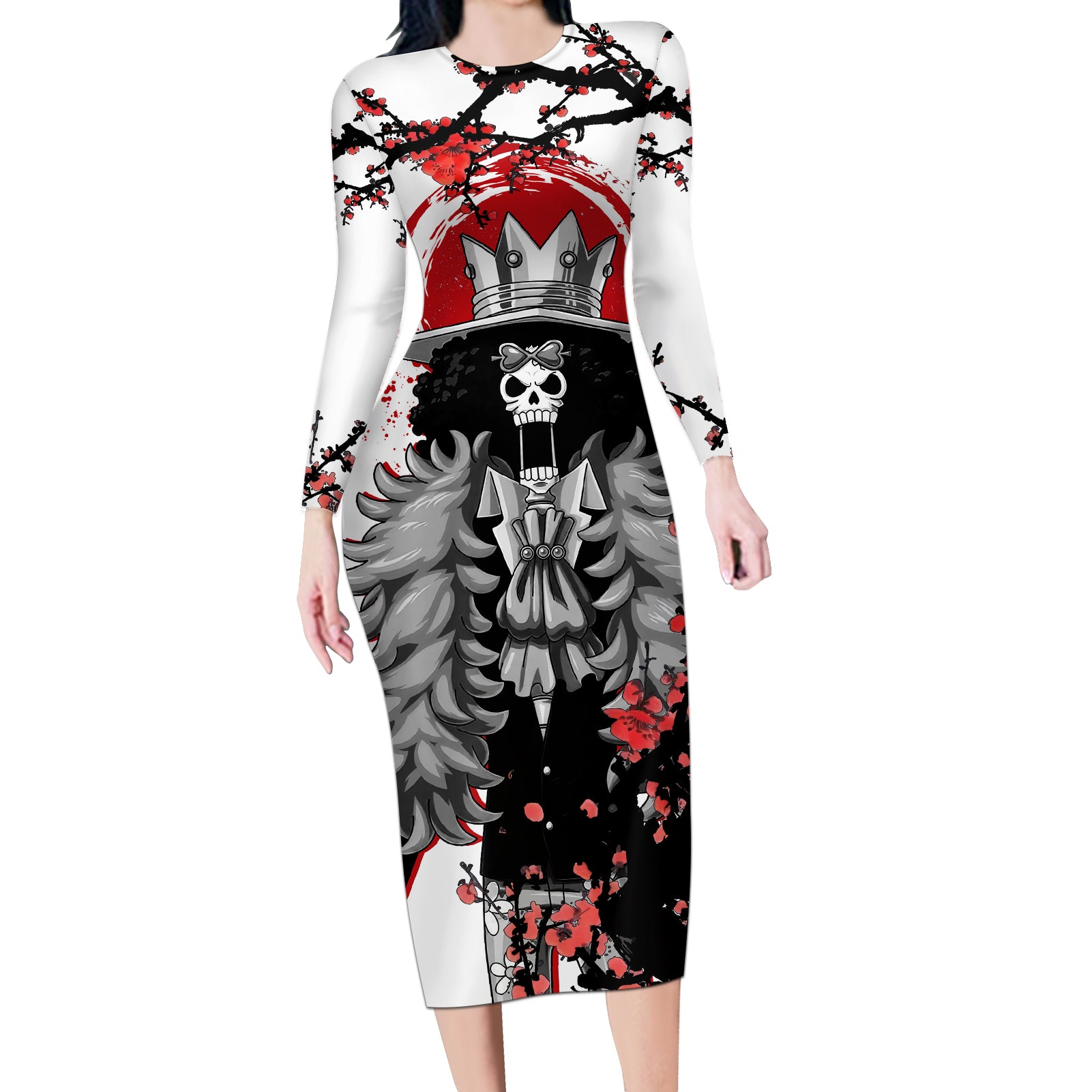 Brook - Japan Style Anime Long Sleeve Bodycon Dress