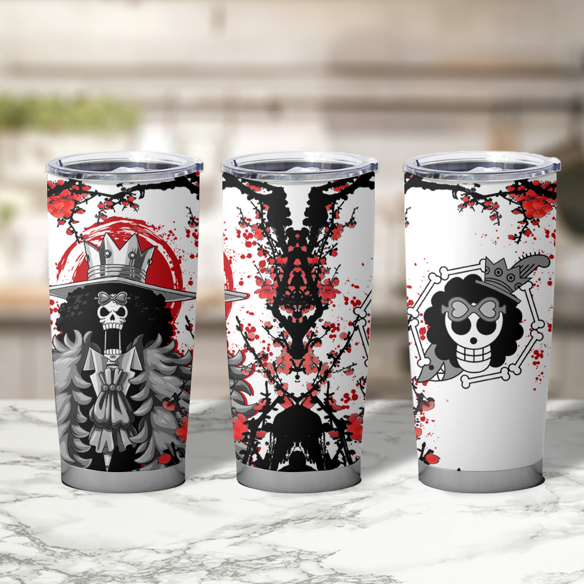 Brook One Piece Tumbler Cup Japan Style Anime