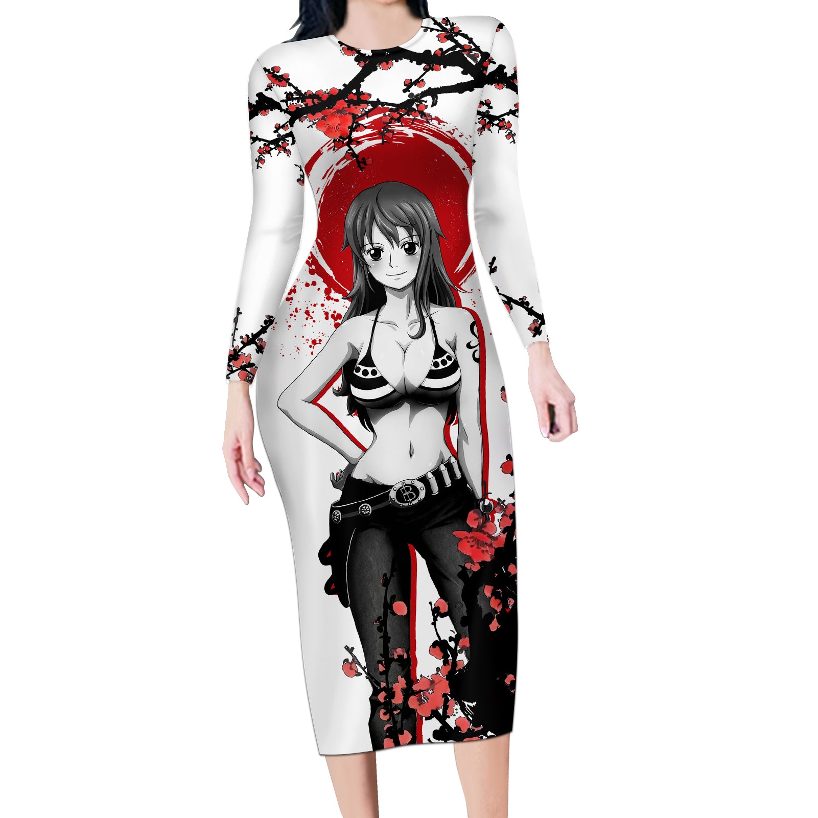 Nami - Japan Style Anime Long Sleeve Bodycon Dress