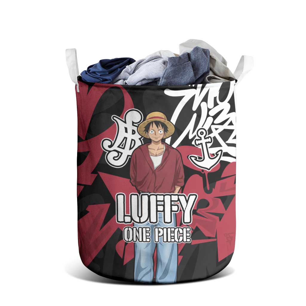 Monkey D. Luffy One Piece Laundry Basket Graffiti Street Art Anime Collage