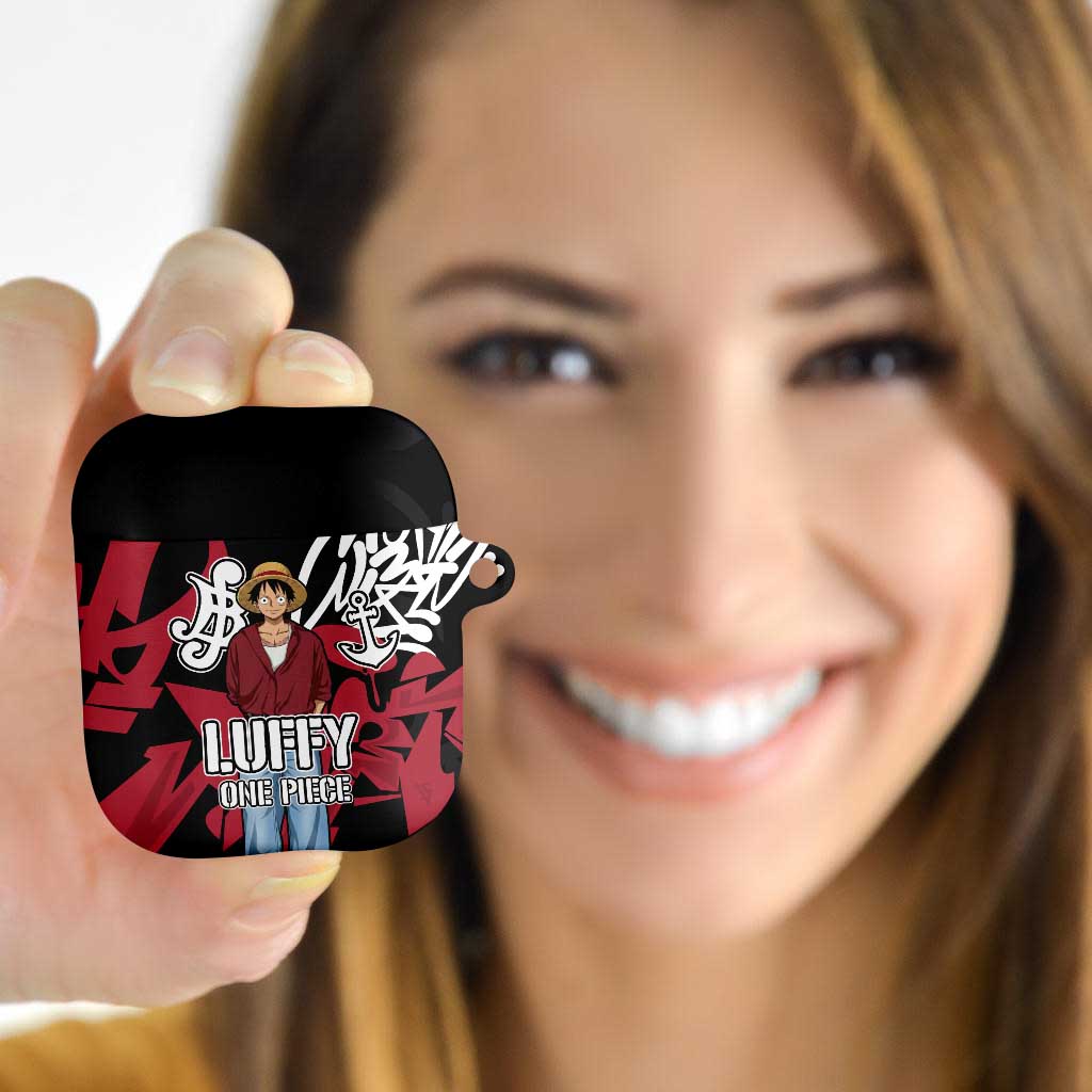 Monkey D. Luffy One Piece AirPods Case Graffiti Street Art Anime Collage