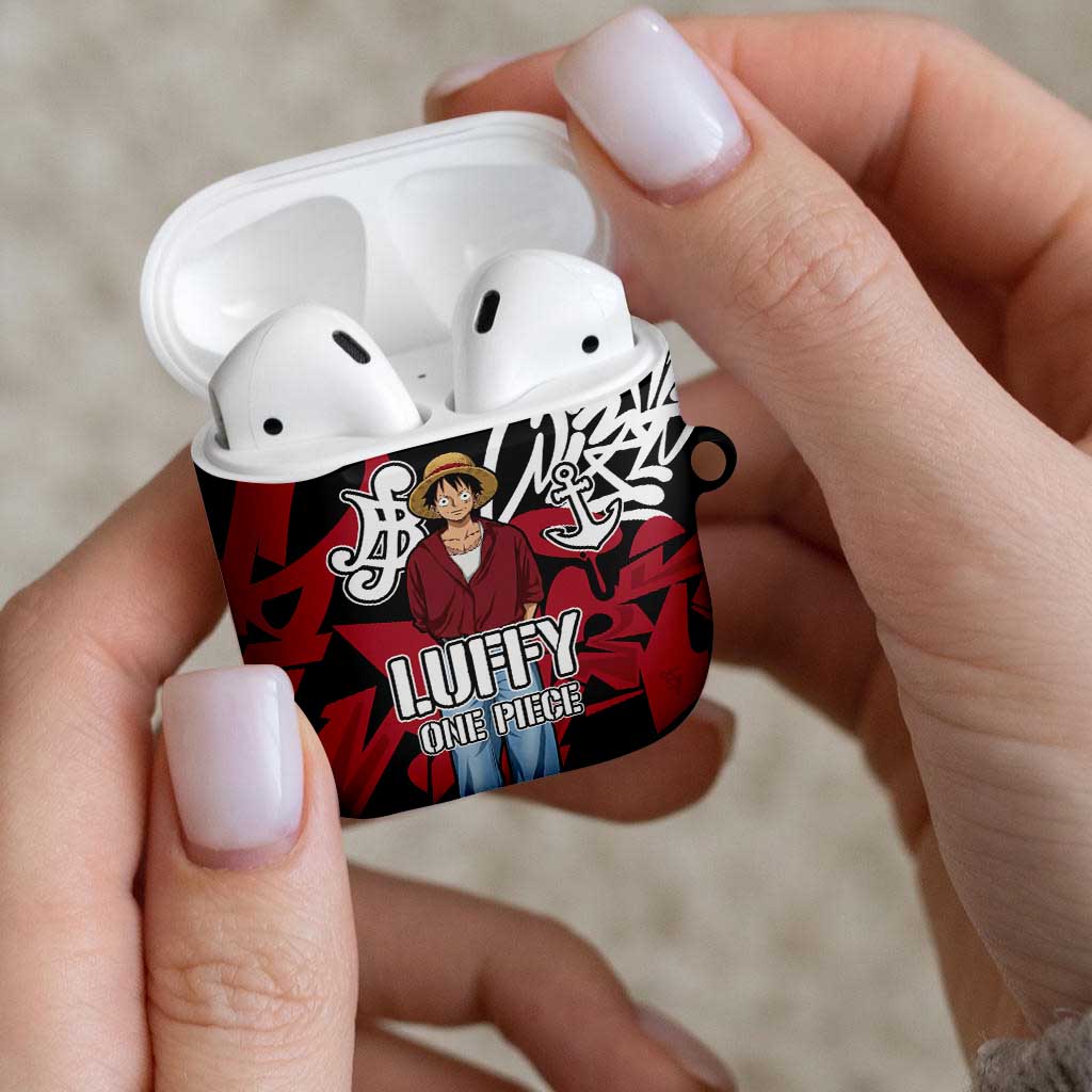 Monkey D. Luffy One Piece AirPods Case Graffiti Street Art Anime Collage