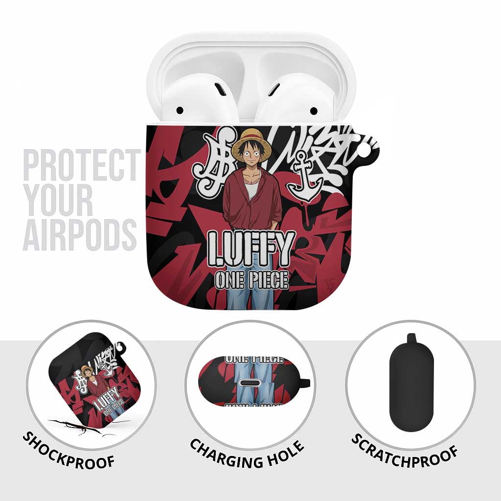 Monkey D. Luffy One Piece AirPods Case Graffiti Street Art Anime Collage