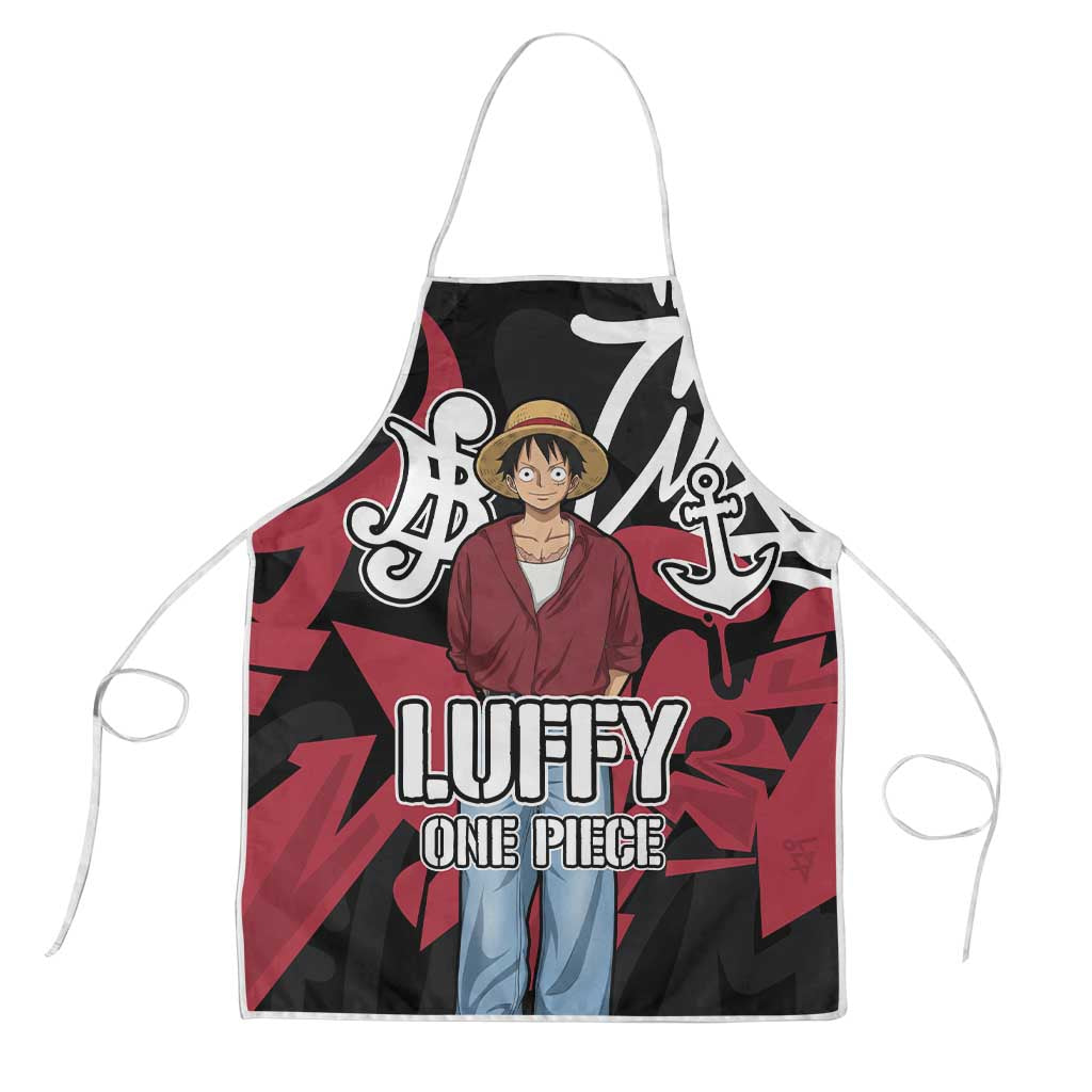 Monkey D. Luffy One Piece Apron Graffiti Street Art Anime Collage