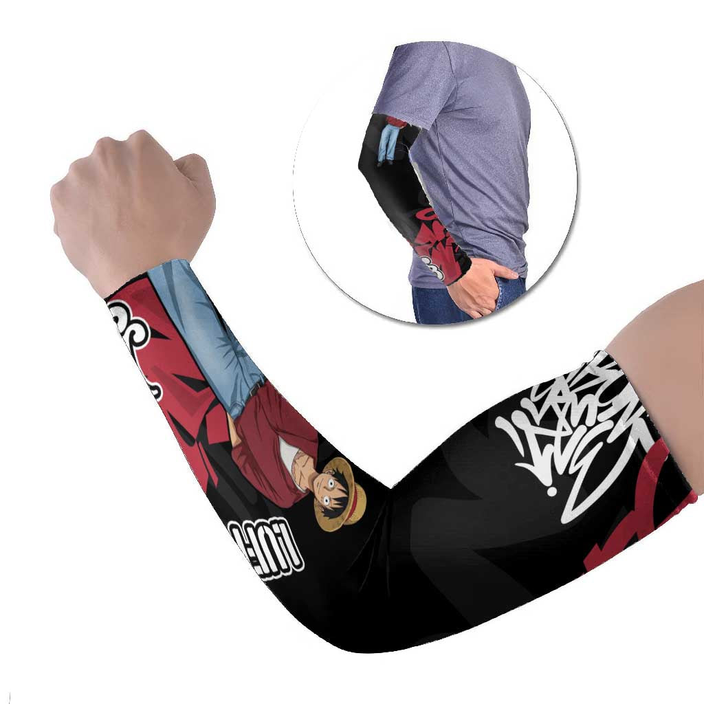 Monkey D. Luffy One Piece Arm Sleeves Graffiti Street Art Anime Collage