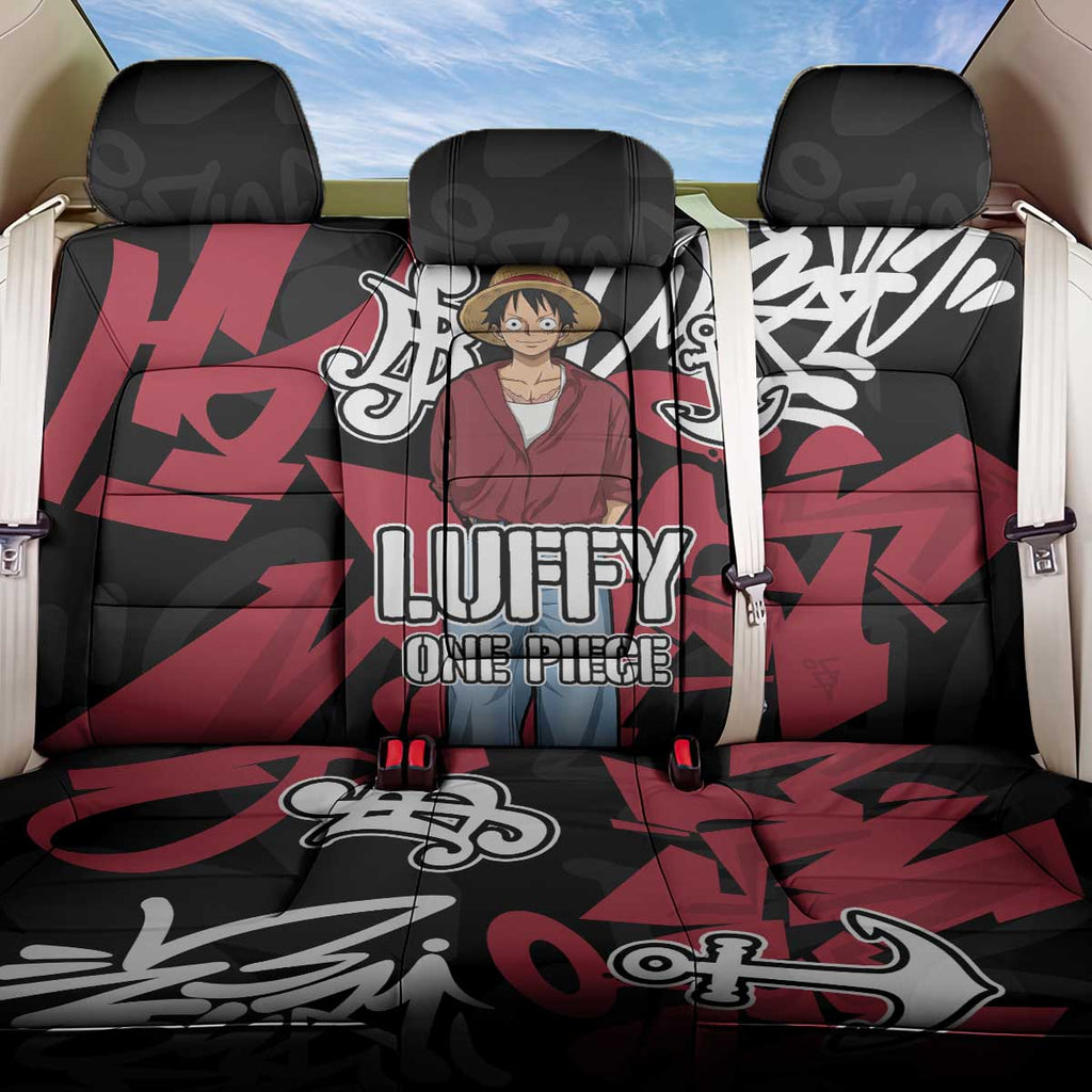 Monkey D. Luffy One Piece Back Car Seat Cover Graffiti Street Art Anime Collage