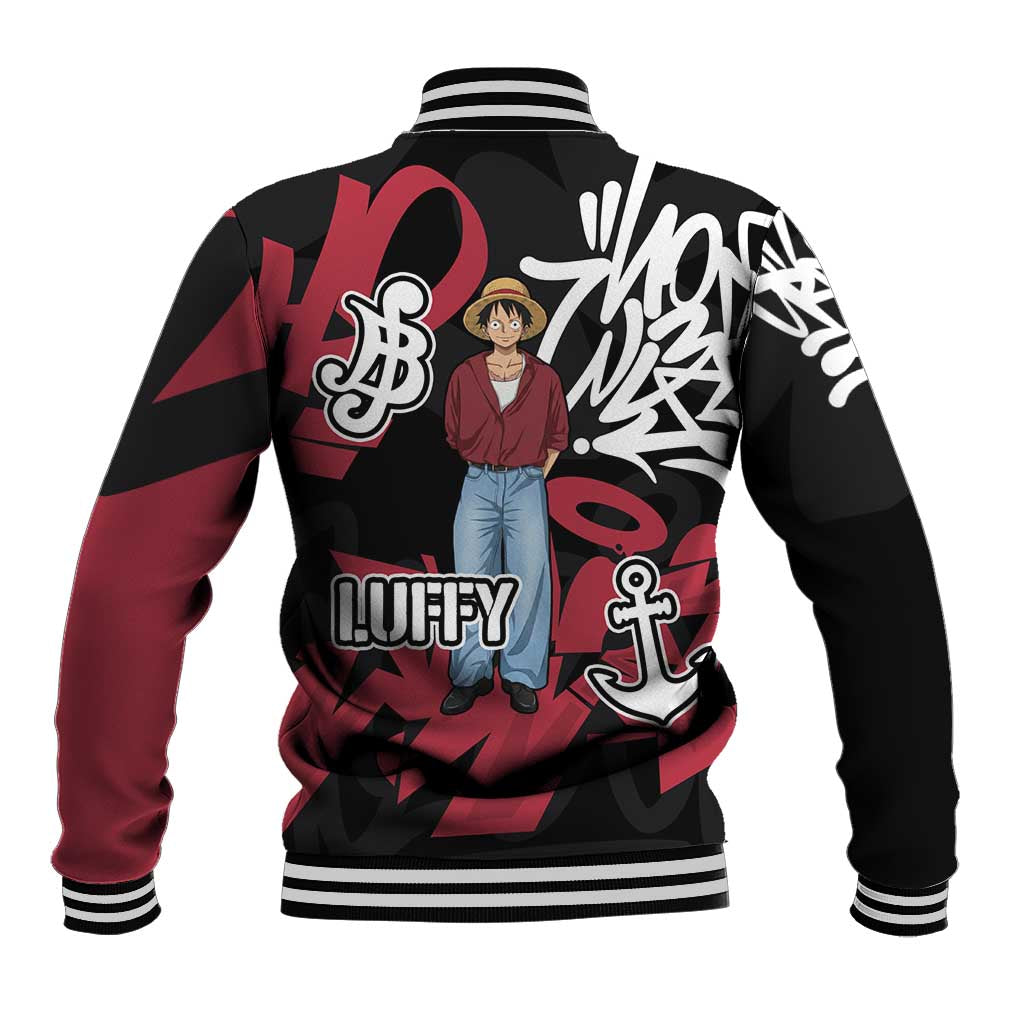 Monkey D. Luffy One Piece Baseball Jacket Graffiti Street Art Anime Collage