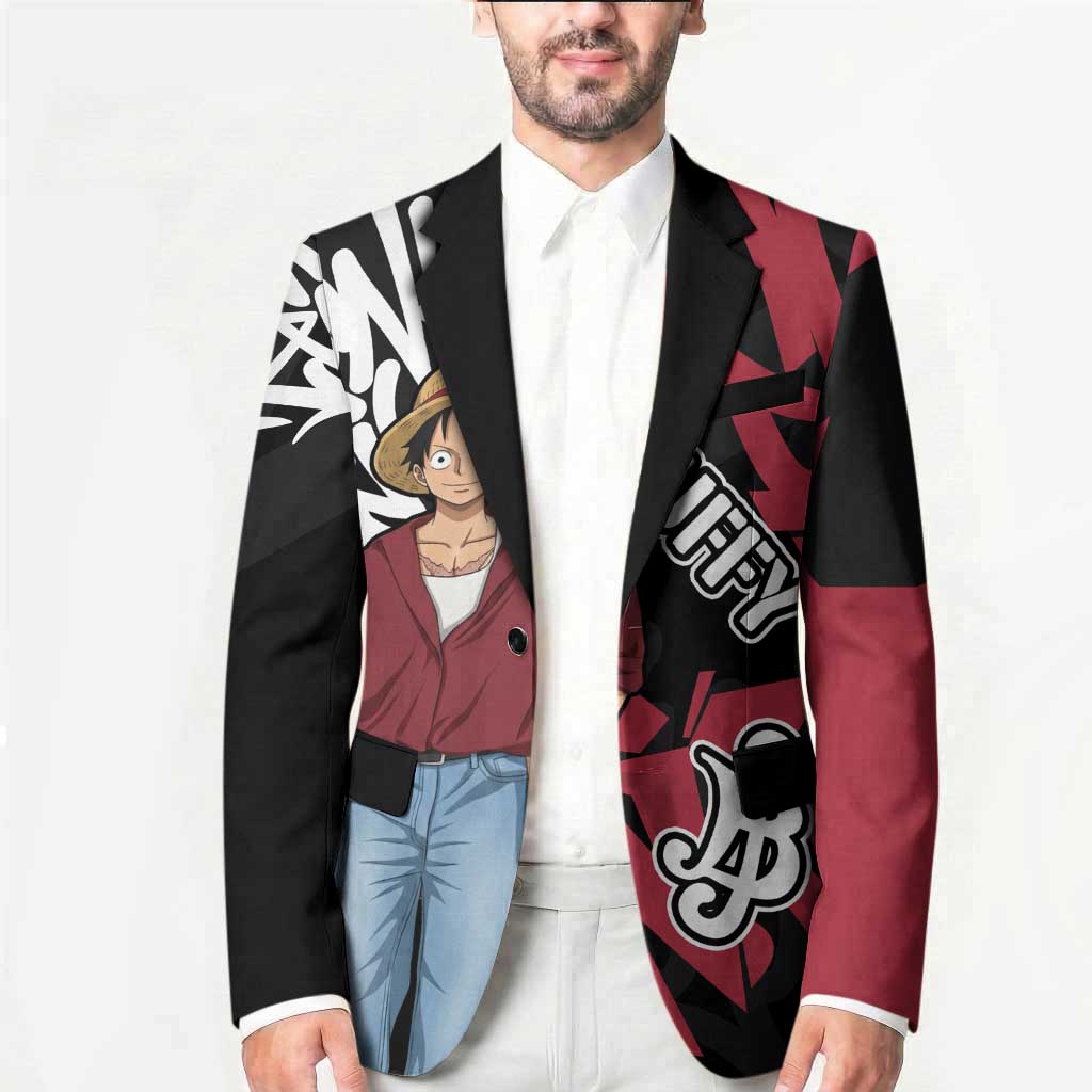 Monkey D. Luffy One Piece Blazer Graffiti Street Art Anime Collage