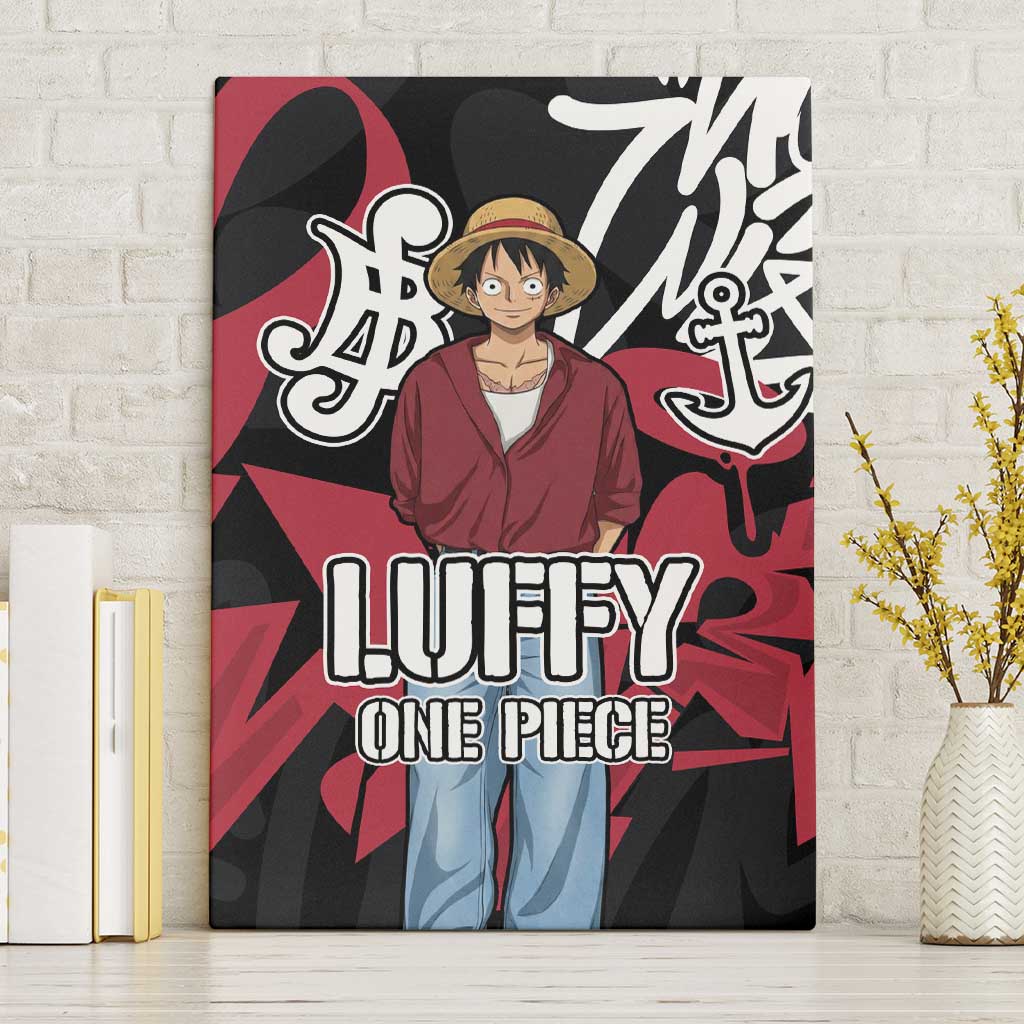 Monkey D. Luffy One Piece Canvas Wall Art Graffiti Street Art Anime Collage