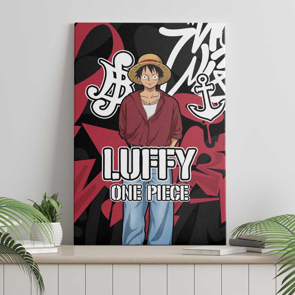 Monkey D. Luffy One Piece Canvas Wall Art Graffiti Street Art Anime Collage