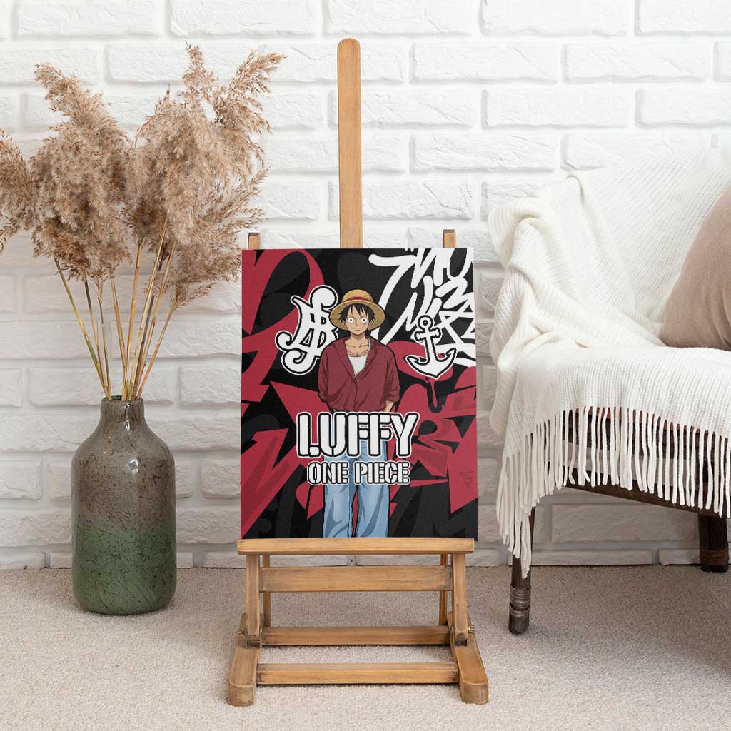 Monkey D. Luffy One Piece Canvas Wall Art Graffiti Street Art Anime Collage