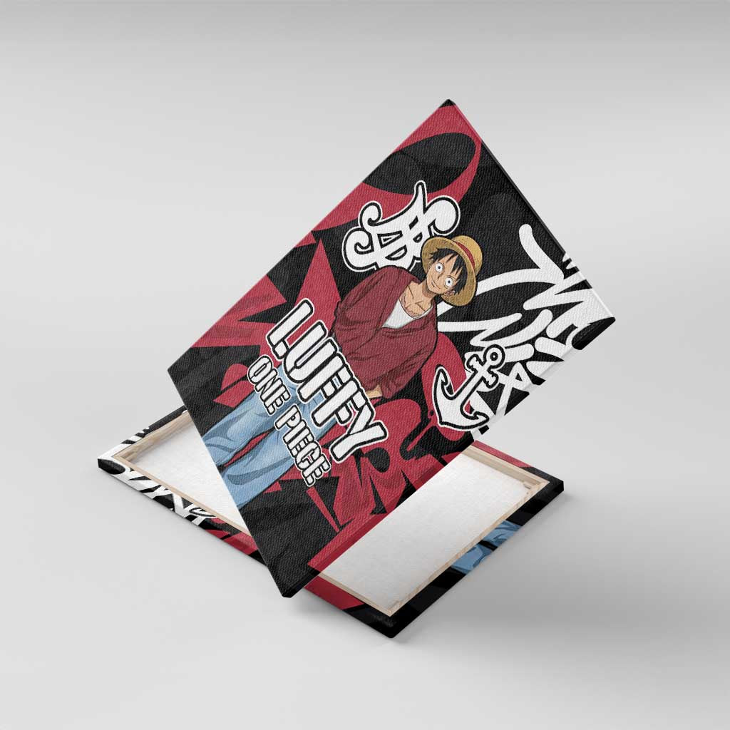 Monkey D. Luffy One Piece Canvas Wall Art Graffiti Street Art Anime Collage