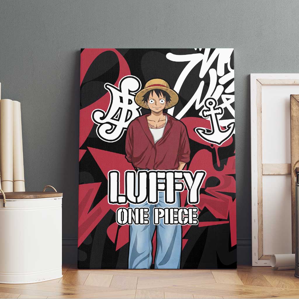 Monkey D. Luffy One Piece Canvas Wall Art Graffiti Street Art Anime Collage