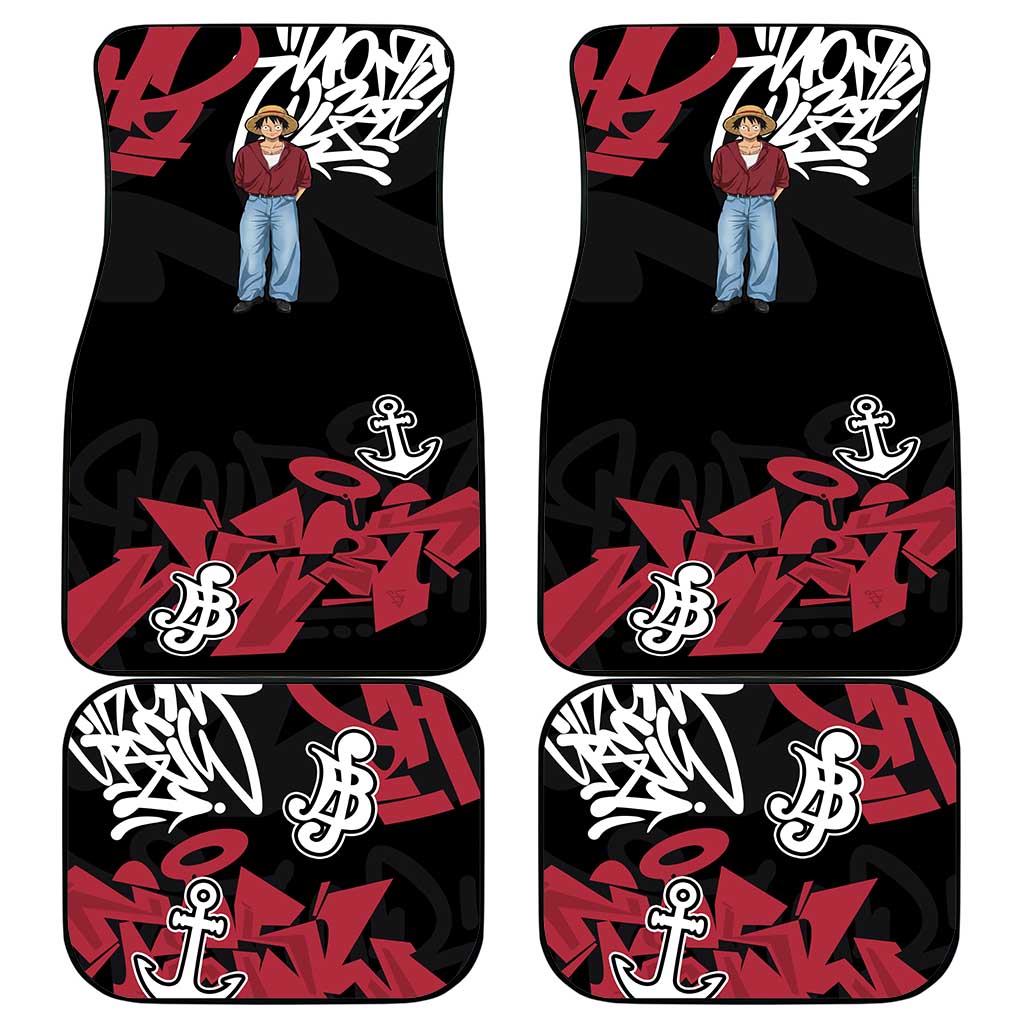 Monkey D. Luffy One Piece Car Mats Graffiti Street Art Anime Collage