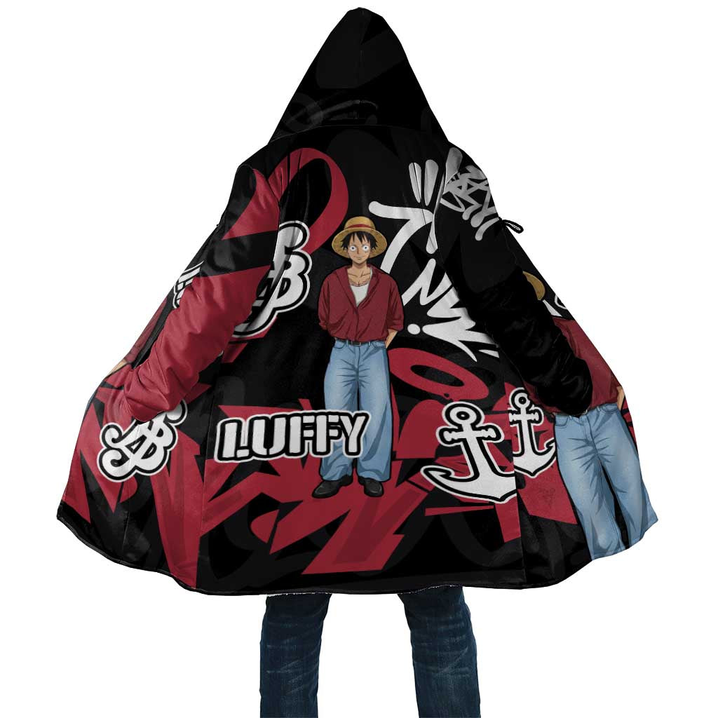 Monkey D. Luffy One Piece Cloak Graffiti Street Art Anime Collage