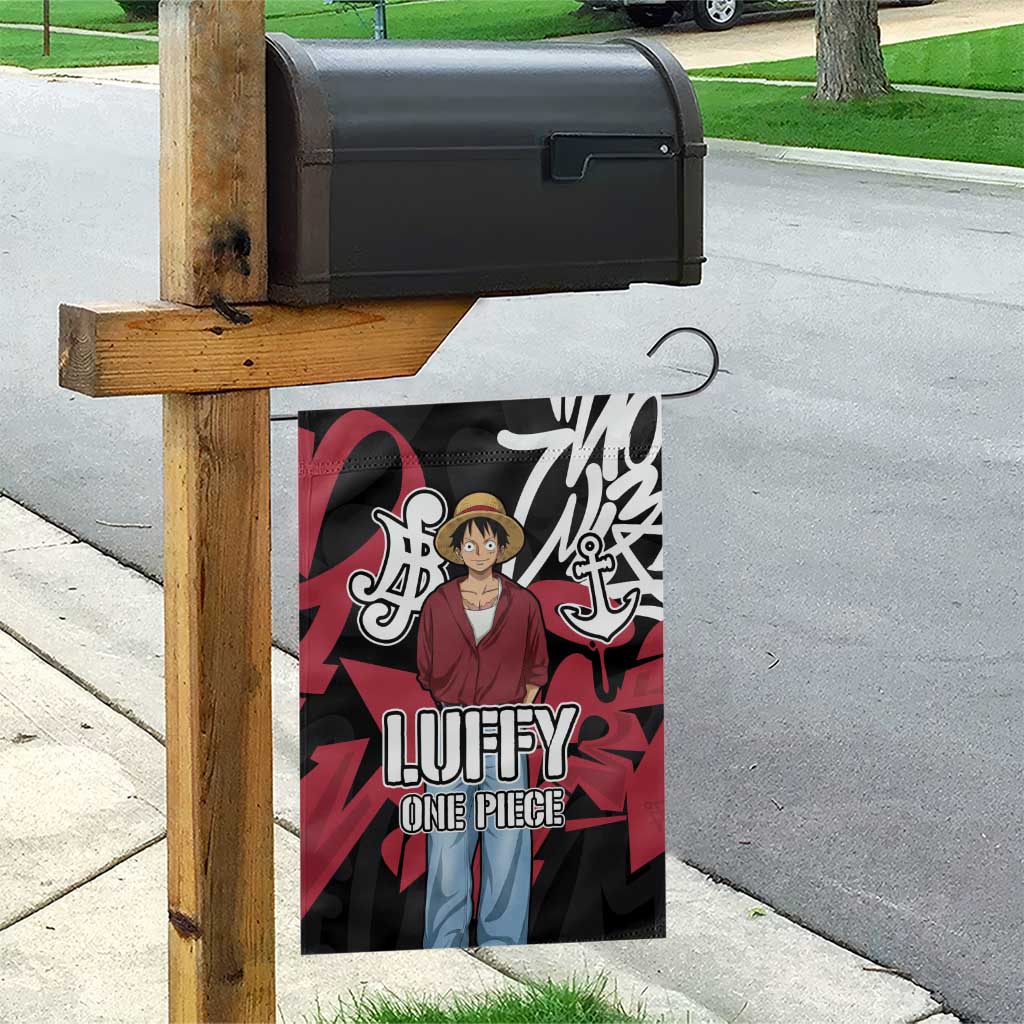 Monkey D. Luffy One Piece Garden Flag Graffiti Street Art Anime Collage