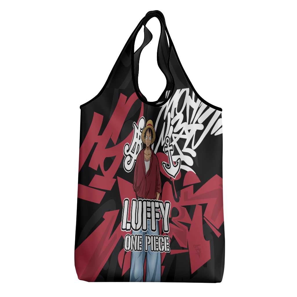 Monkey D. Luffy One Piece Grocery Bag Graffiti Street Art Anime Collage