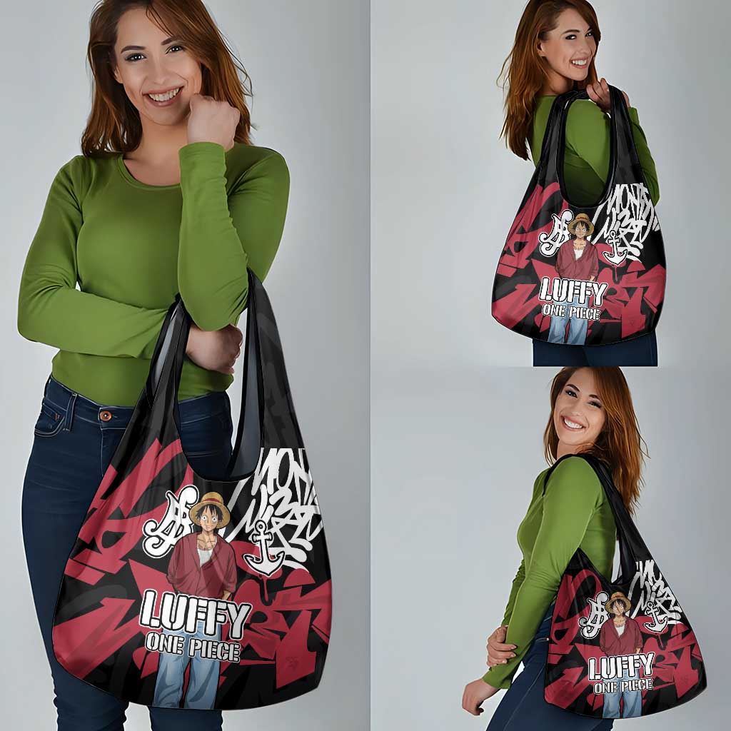Monkey D. Luffy One Piece Grocery Bag Graffiti Street Art Anime Collage