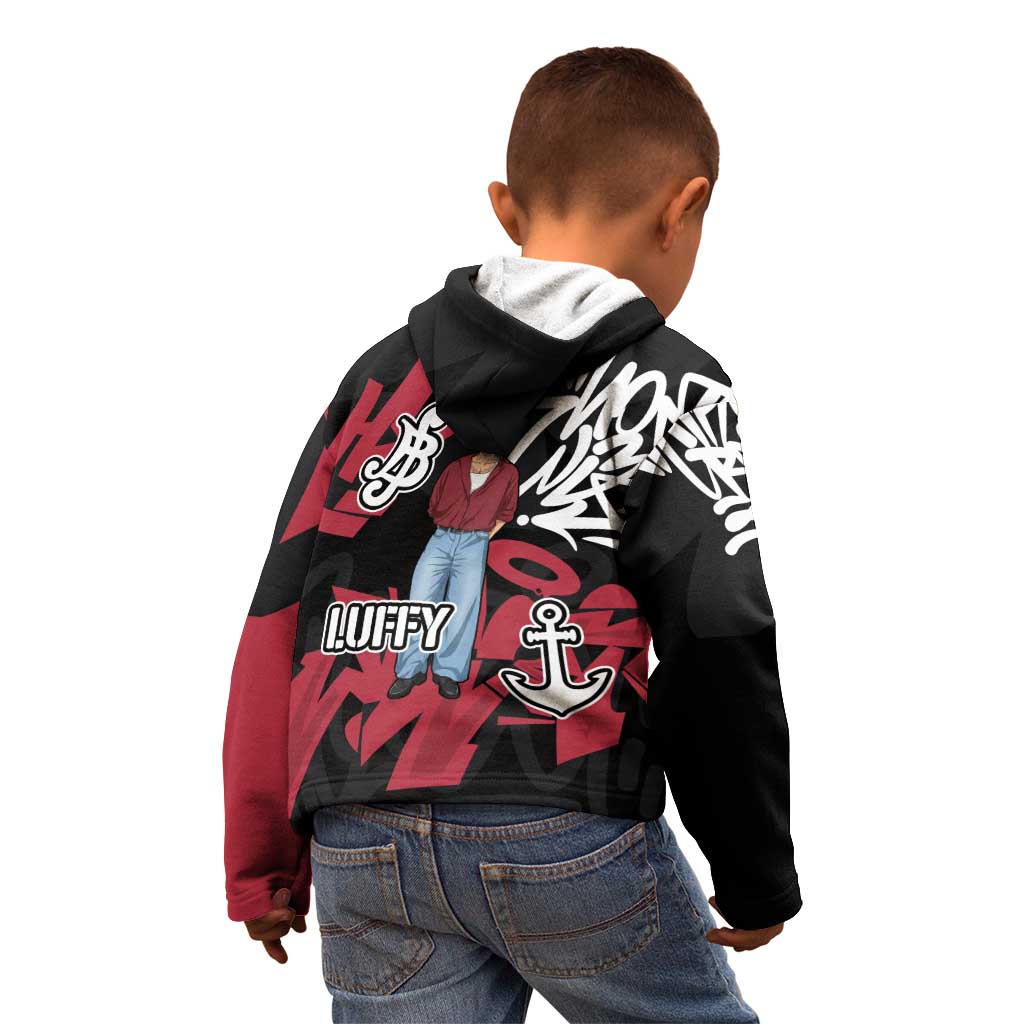 Monkey D. Luffy One Piece Kid Hoodie Graffiti Street Art Anime Collage