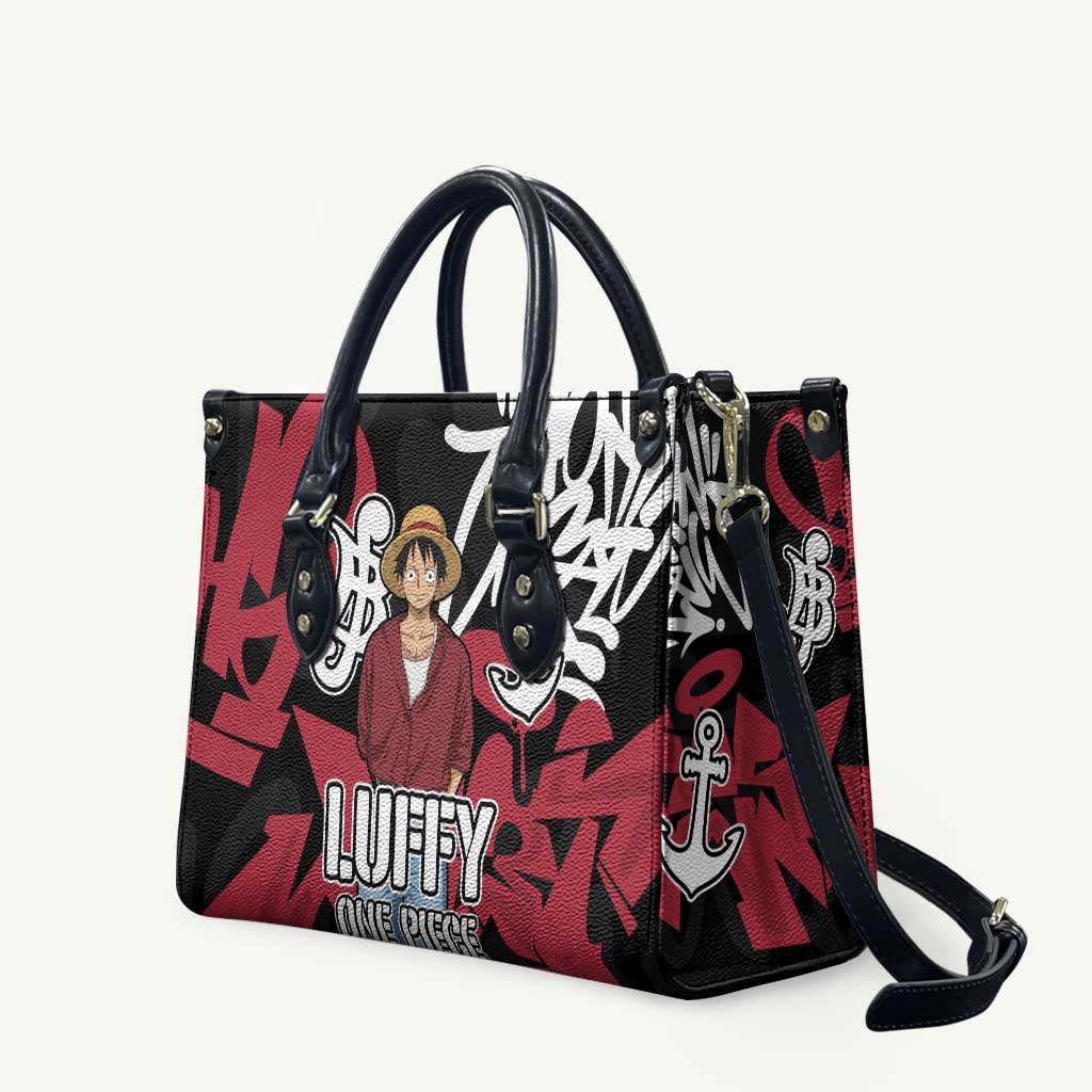 Monkey D. Luffy One Piece Leather Bag Graffiti Street Art Anime Collage