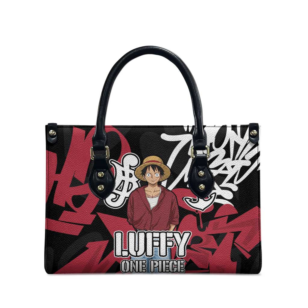 Monkey D. Luffy One Piece Leather Bag Graffiti Street Art Anime Collage