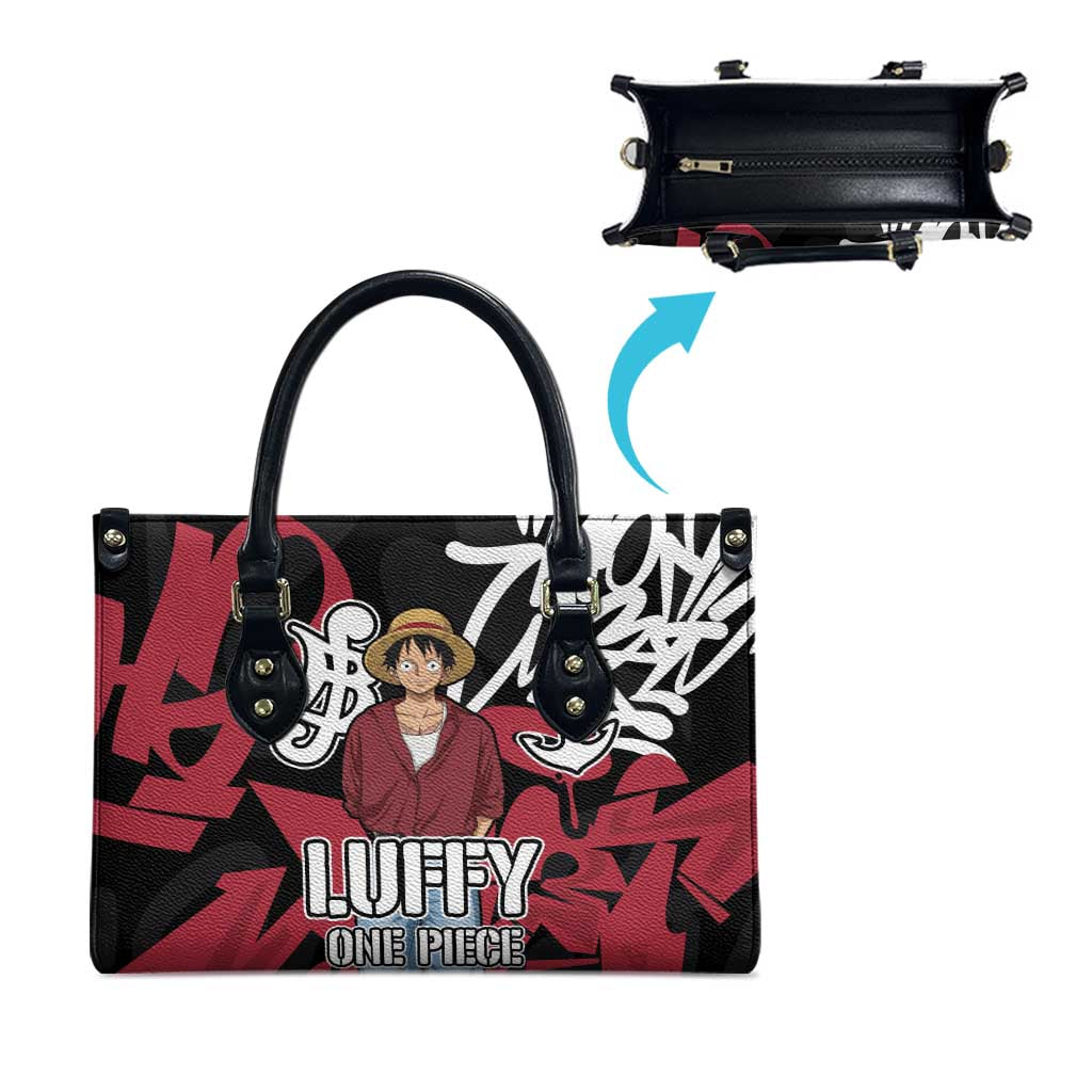 Monkey D. Luffy One Piece Leather Bag Graffiti Street Art Anime Collage