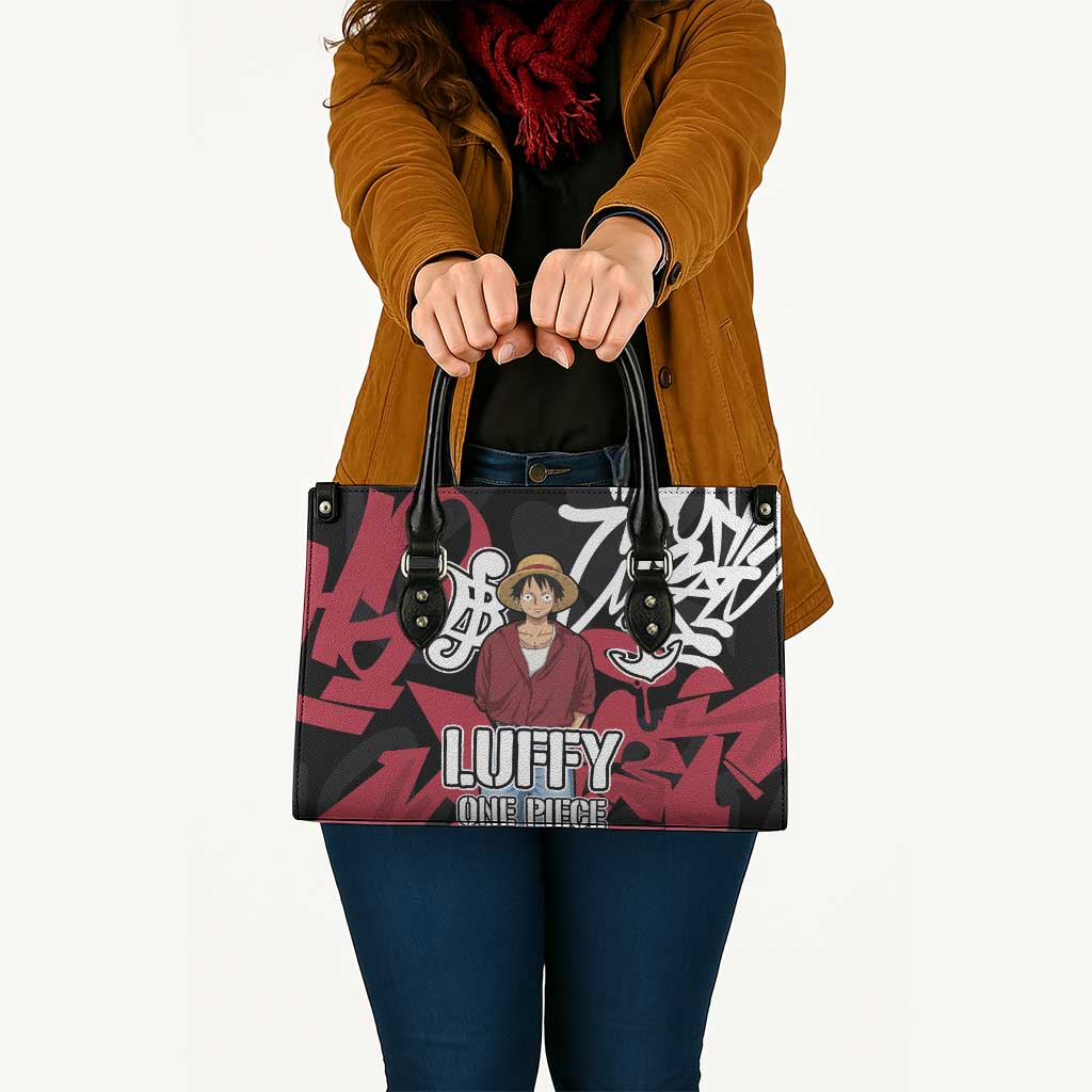 Monkey D. Luffy One Piece Leather Bag Graffiti Street Art Anime Collage