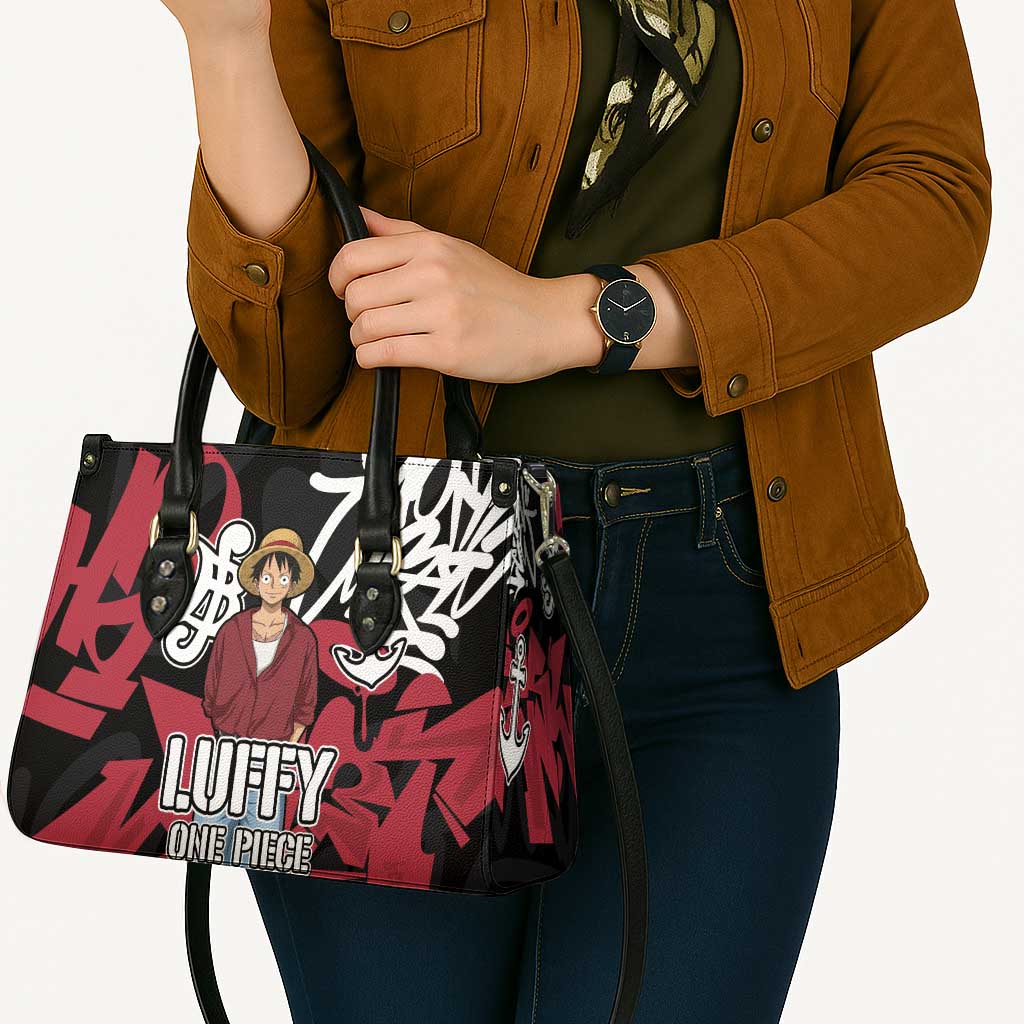 Monkey D. Luffy One Piece Leather Bag Graffiti Street Art Anime Collage
