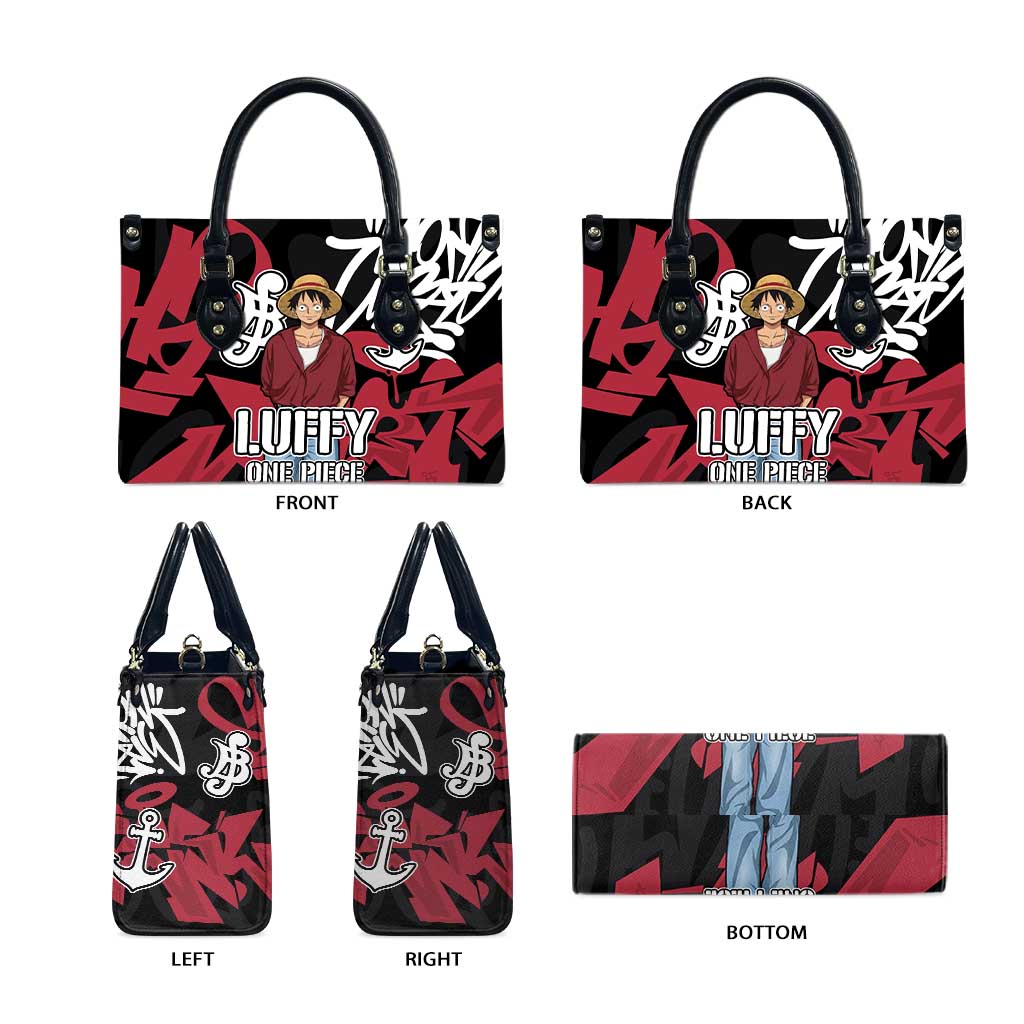 Monkey D. Luffy One Piece Leather Bag Graffiti Street Art Anime Collage