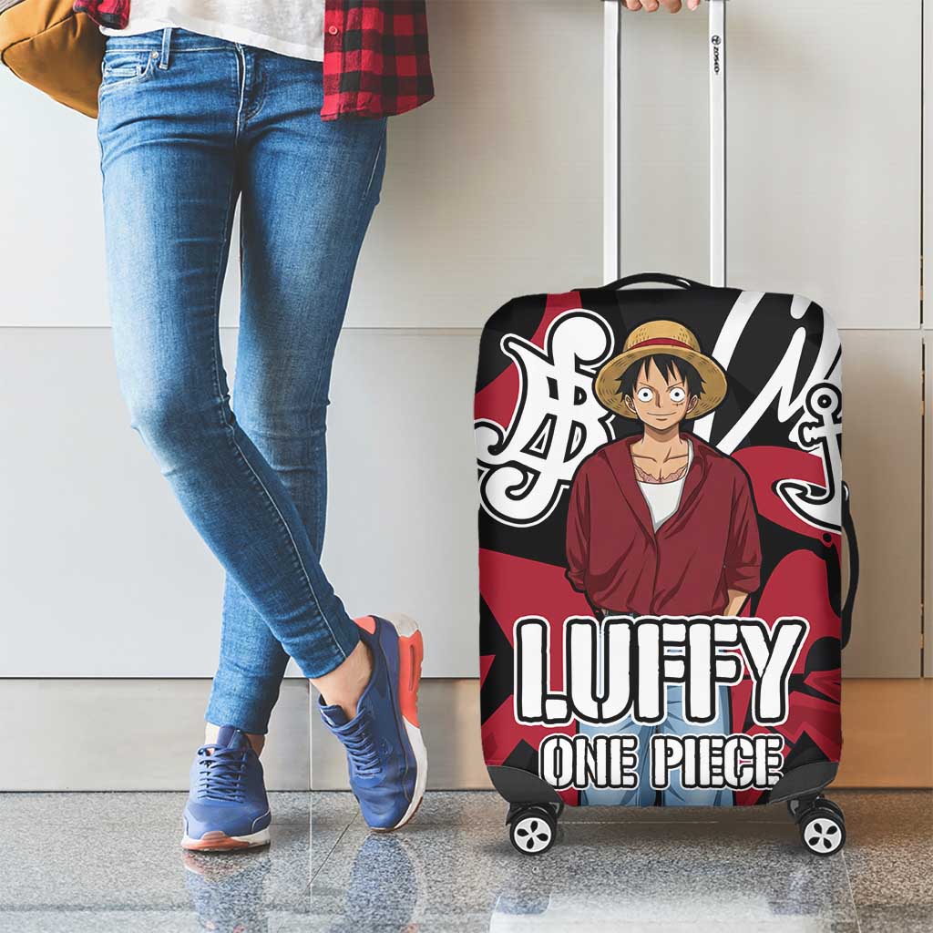 Monkey D. Luffy One Piece Luggage Cover Graffiti Street Art Anime Collage