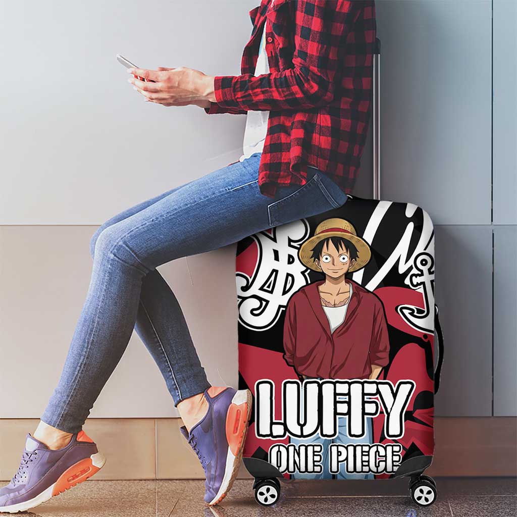 Monkey D. Luffy One Piece Luggage Cover Graffiti Street Art Anime Collage