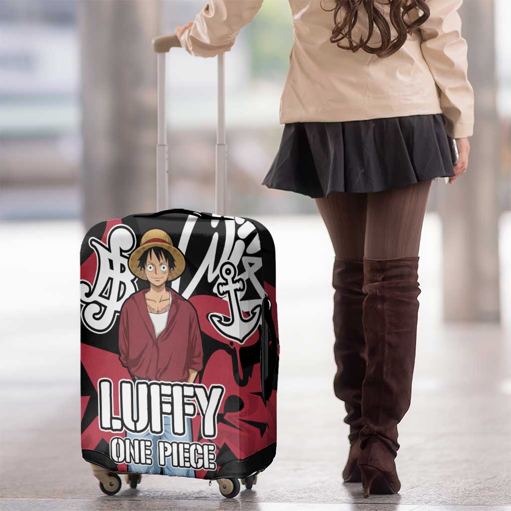 Monkey D. Luffy One Piece Luggage Cover Graffiti Street Art Anime Collage