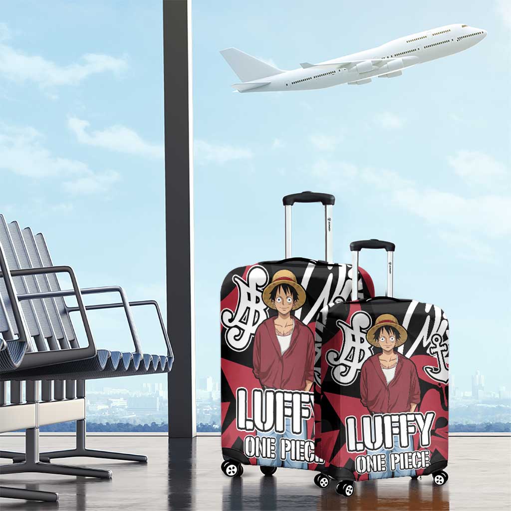 Monkey D. Luffy One Piece Luggage Cover Graffiti Street Art Anime Collage