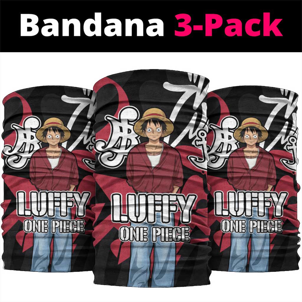 Monkey D. Luffy One Piece Neck Gaiter Graffiti Street Art Anime Collage