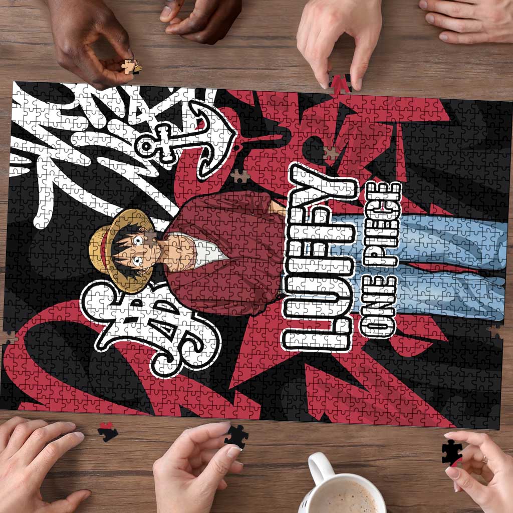 Monkey D. Luffy One Piece Puzzle Graffiti Street Art Anime Collage