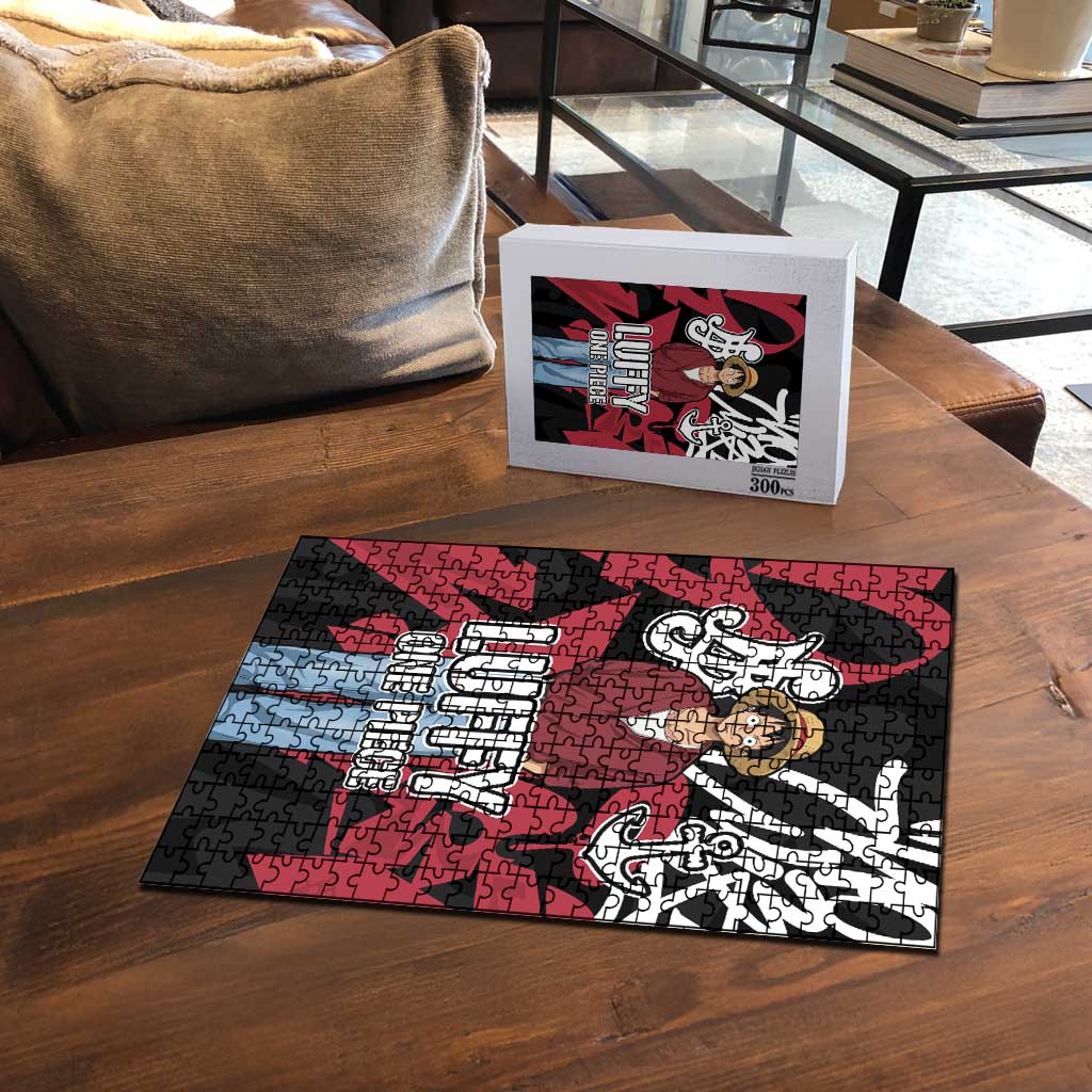 Monkey D. Luffy One Piece Puzzle Graffiti Street Art Anime Collage