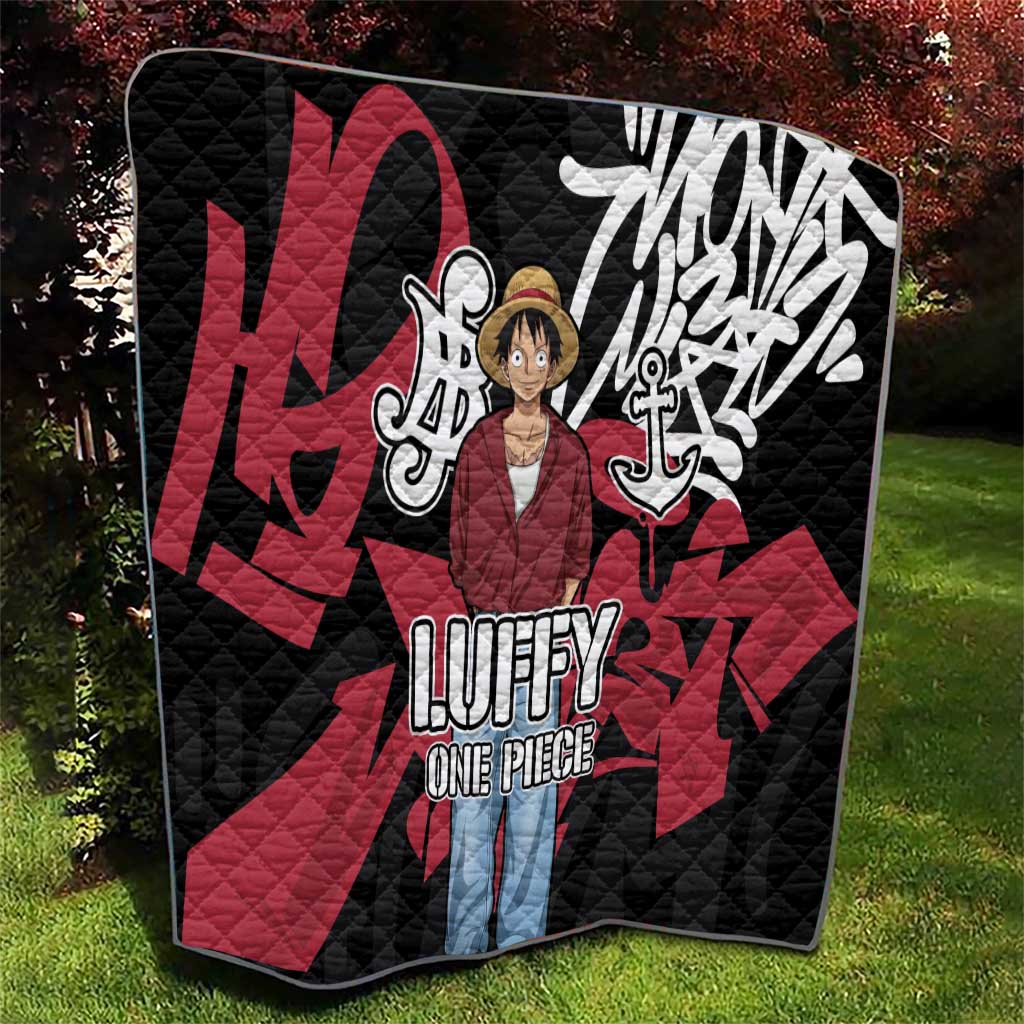 Monkey D. Luffy One Piece Quilt Graffiti Street Art Anime Collage