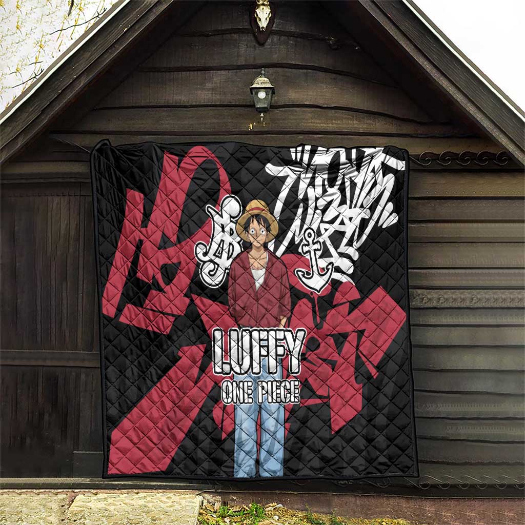 Monkey D. Luffy One Piece Quilt Graffiti Street Art Anime Collage